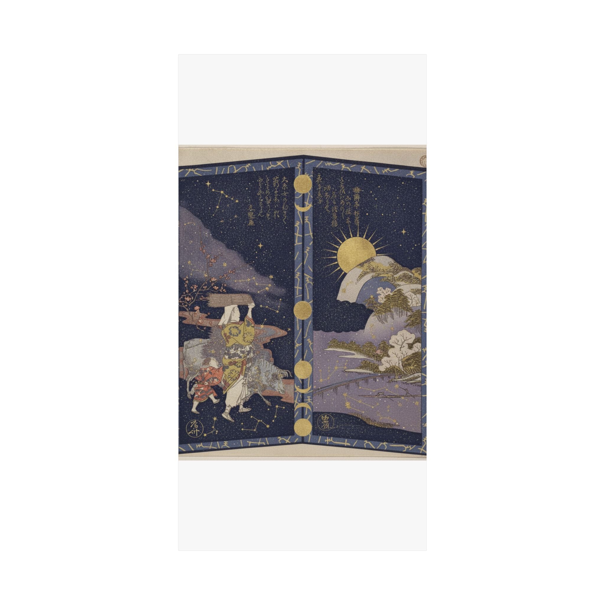 Celestial — Surimono In Shape Of Small Twofold Screen — Matte Poster