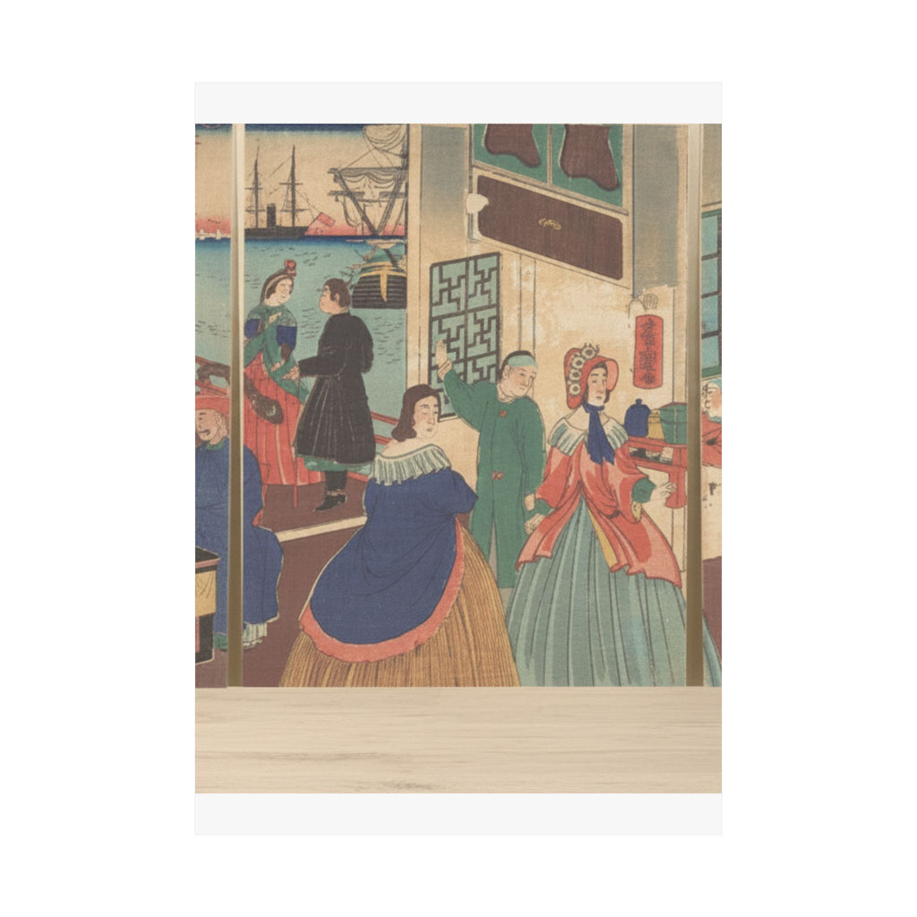 Product Marketing — People Of The Five Nations Drinking And Eating (Gokakoku Jinbutsu Dontaku No Zu) — Matte Poster