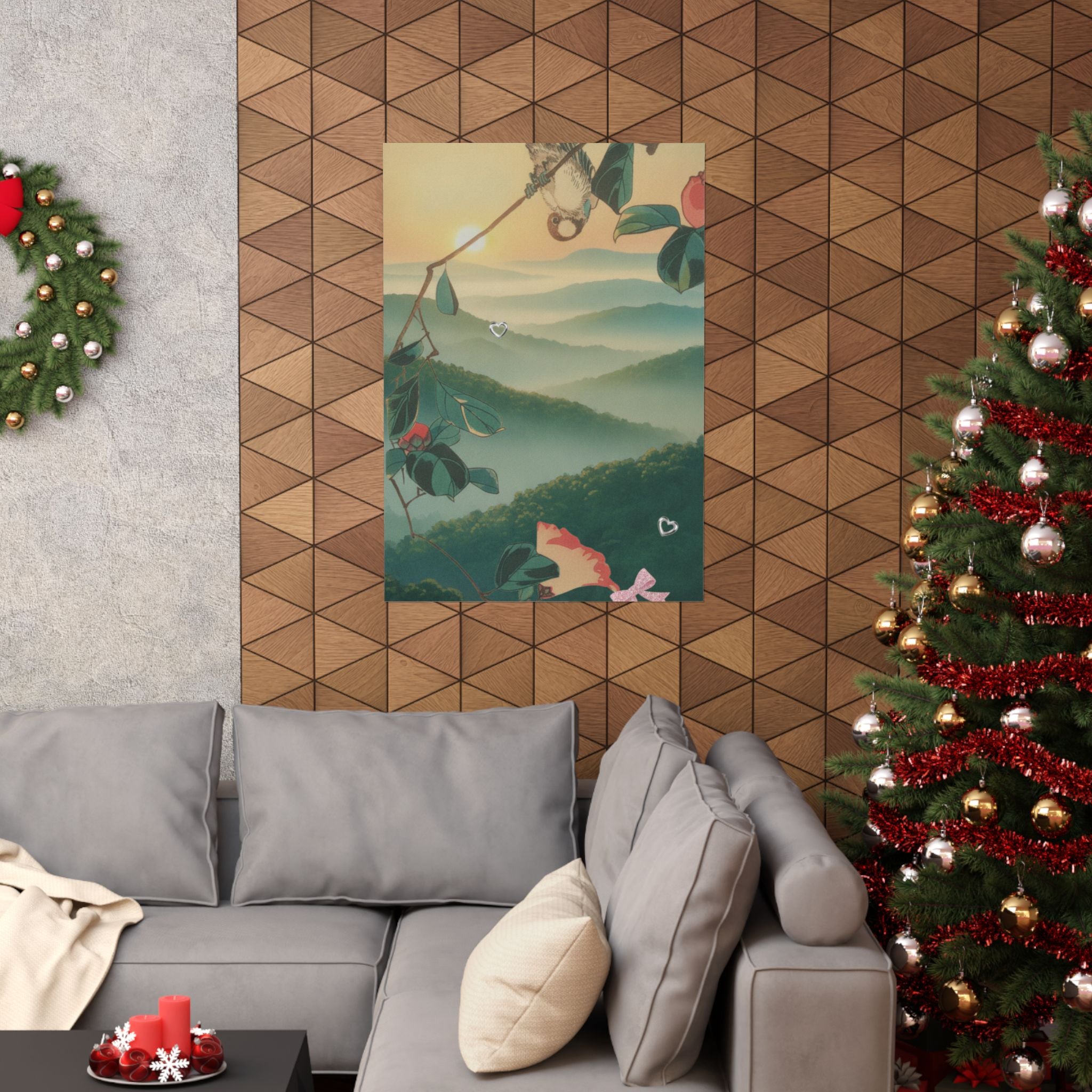 Scenic Nature — Camellia And Bullfinch — Matte Poster