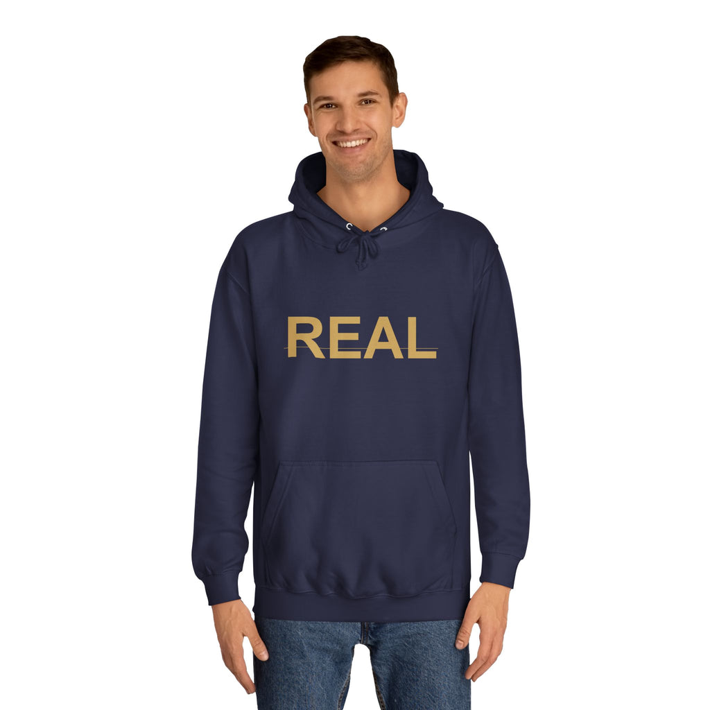 REAL Gold Block Letter Minimalist Statement Hoodie