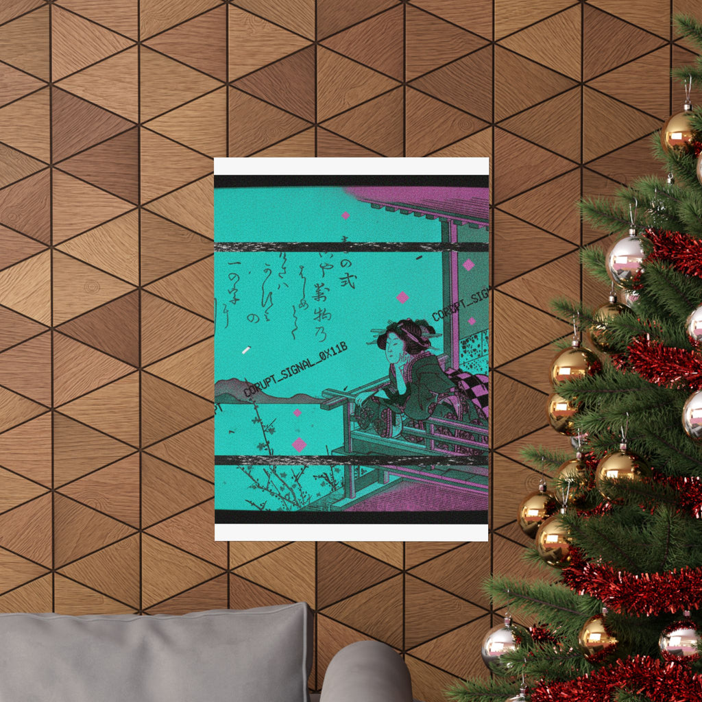 Glitch Culture — Courtesan Leaning On The Railing Of A Veranda — Matte Poster