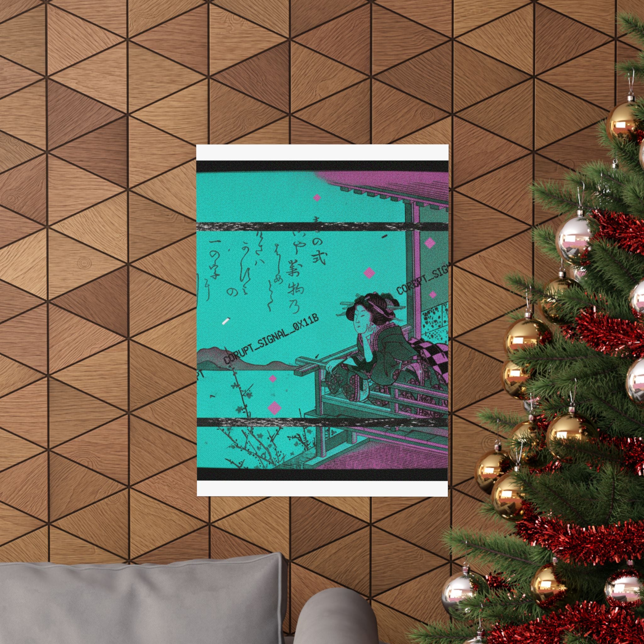 Glitch Culture — Courtesan Leaning On The Railing Of A Veranda — Matte Poster