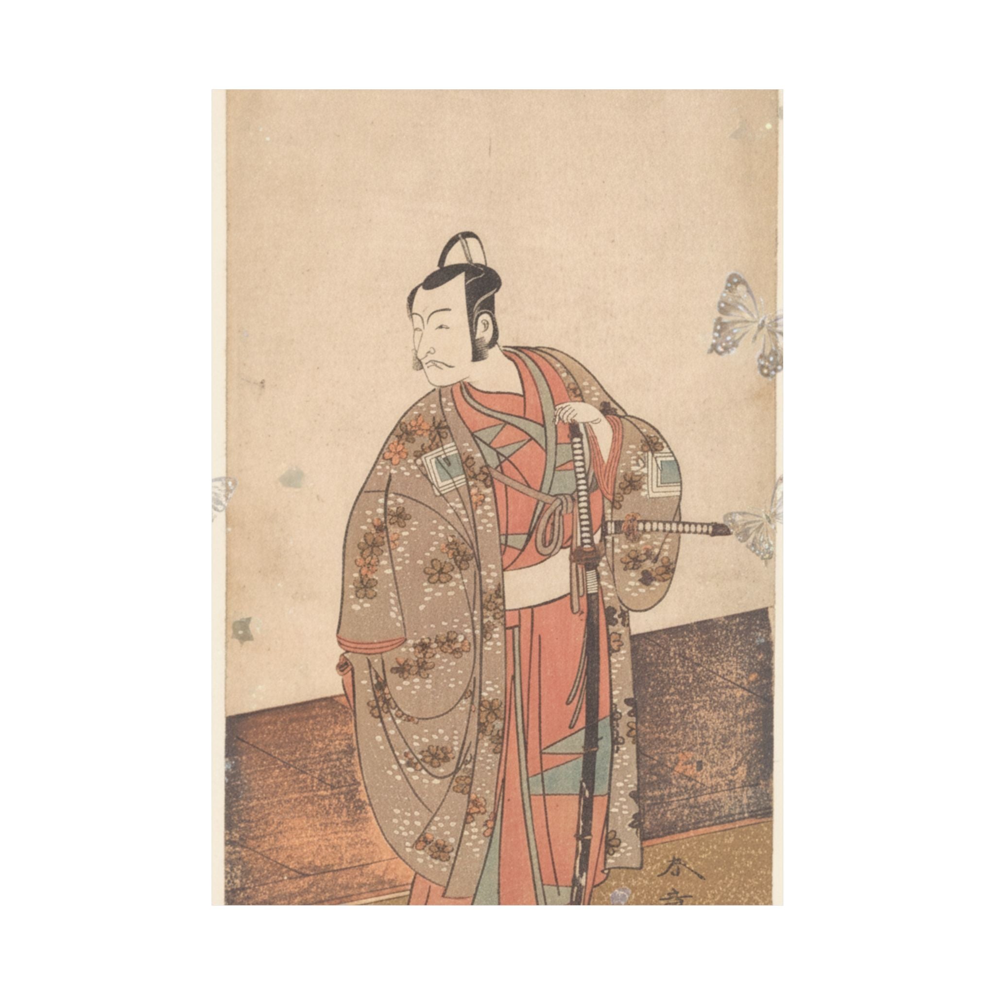 Ecommerce Main — The Actor Ichikawa Danjuro V Standing Inside Of A House And In Front Of An Engaw — Matte Poster