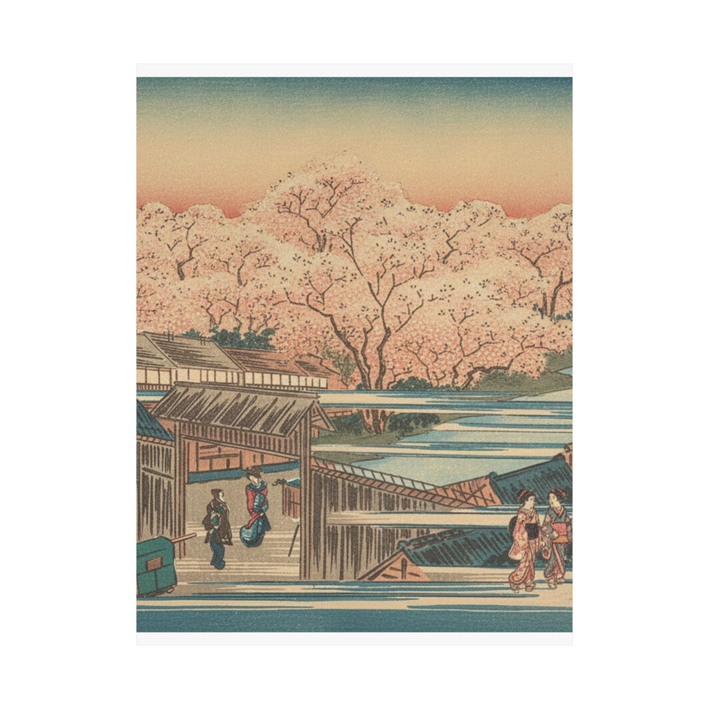 Scenic Nature — Morning Cherries At Yoshiwara — Matte Poster