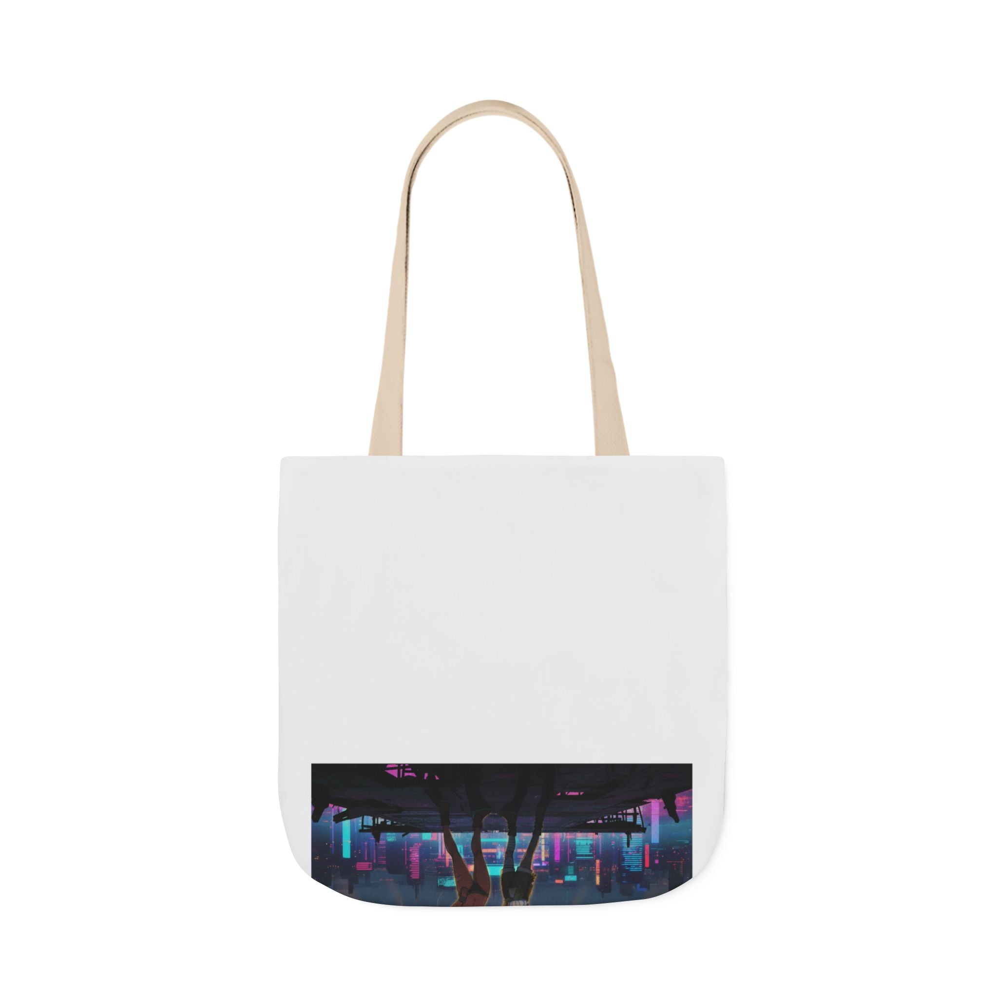Anime Girls Under Lightning Storm Canvas Tote Bag