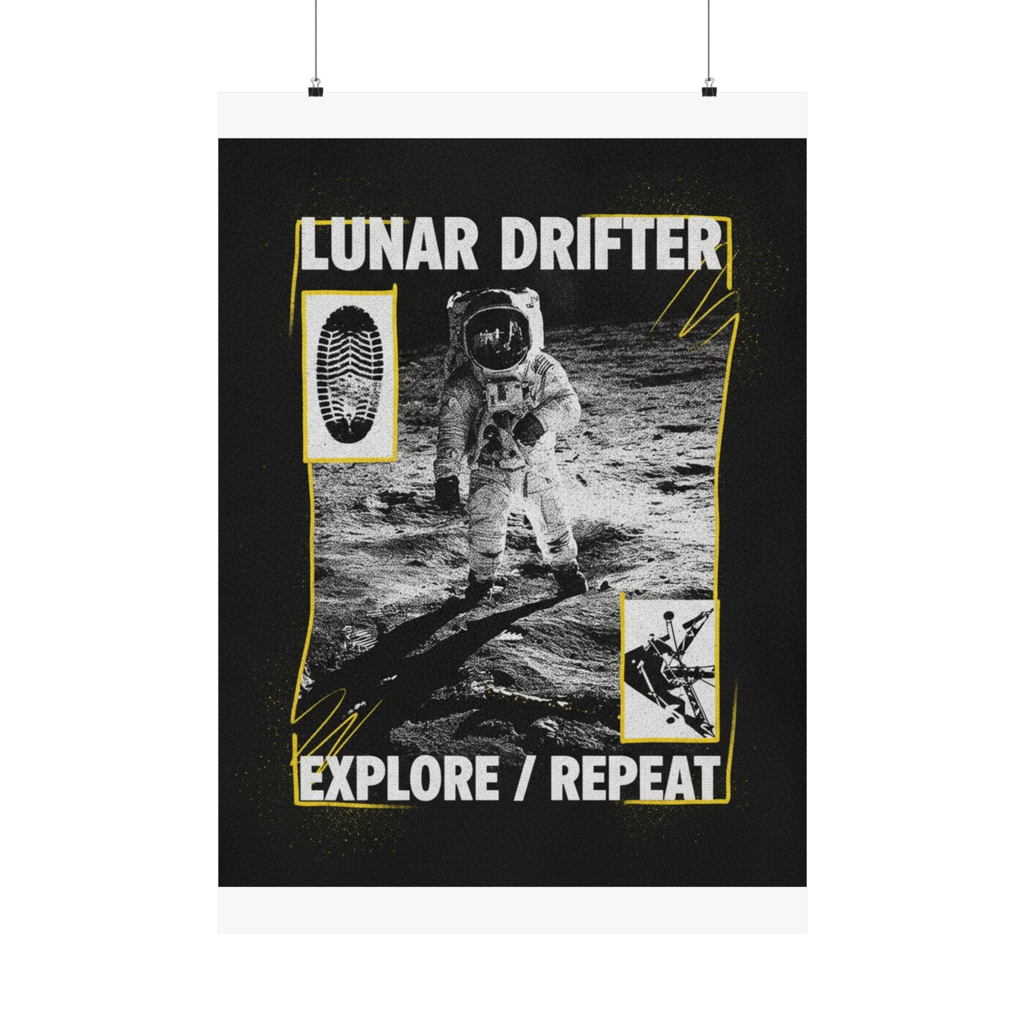 Lunar Drifter Explore / Repeat Astronaut Streetwear Poster