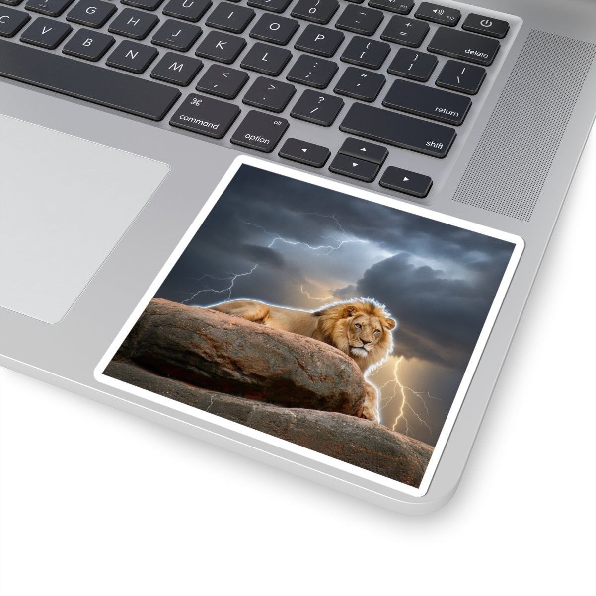 Dramatic Storm — Lion — Kiss-Cut Sticker