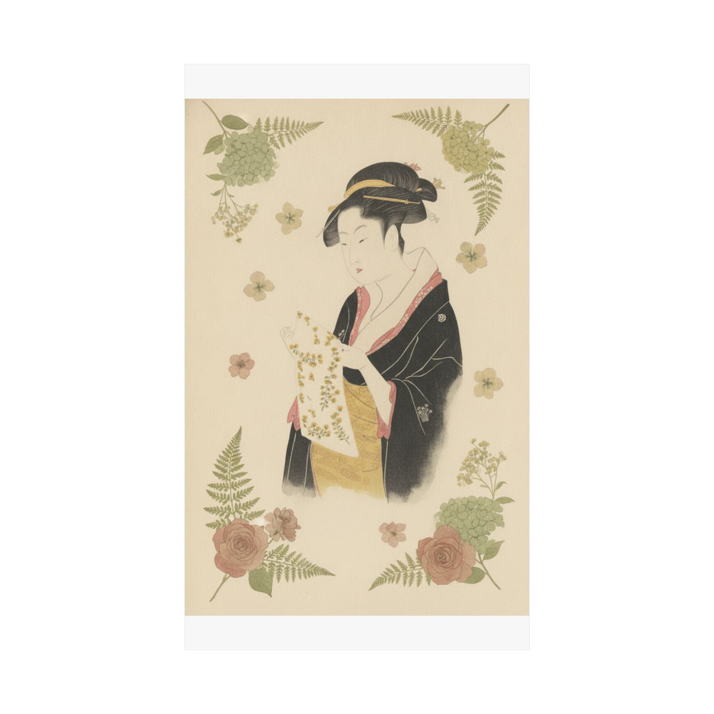 Botanical — The Lady Tomimoto Toyohina Reading A Letter — Matte Poster