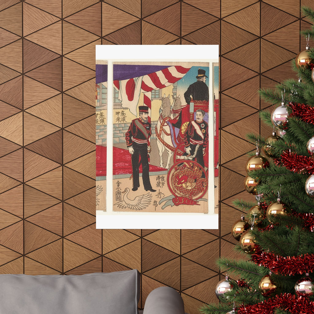 Japanese Street — Arrival Of The Emperor At Tokyo After The Victory (Russo-Japanese War) — Matte Poster