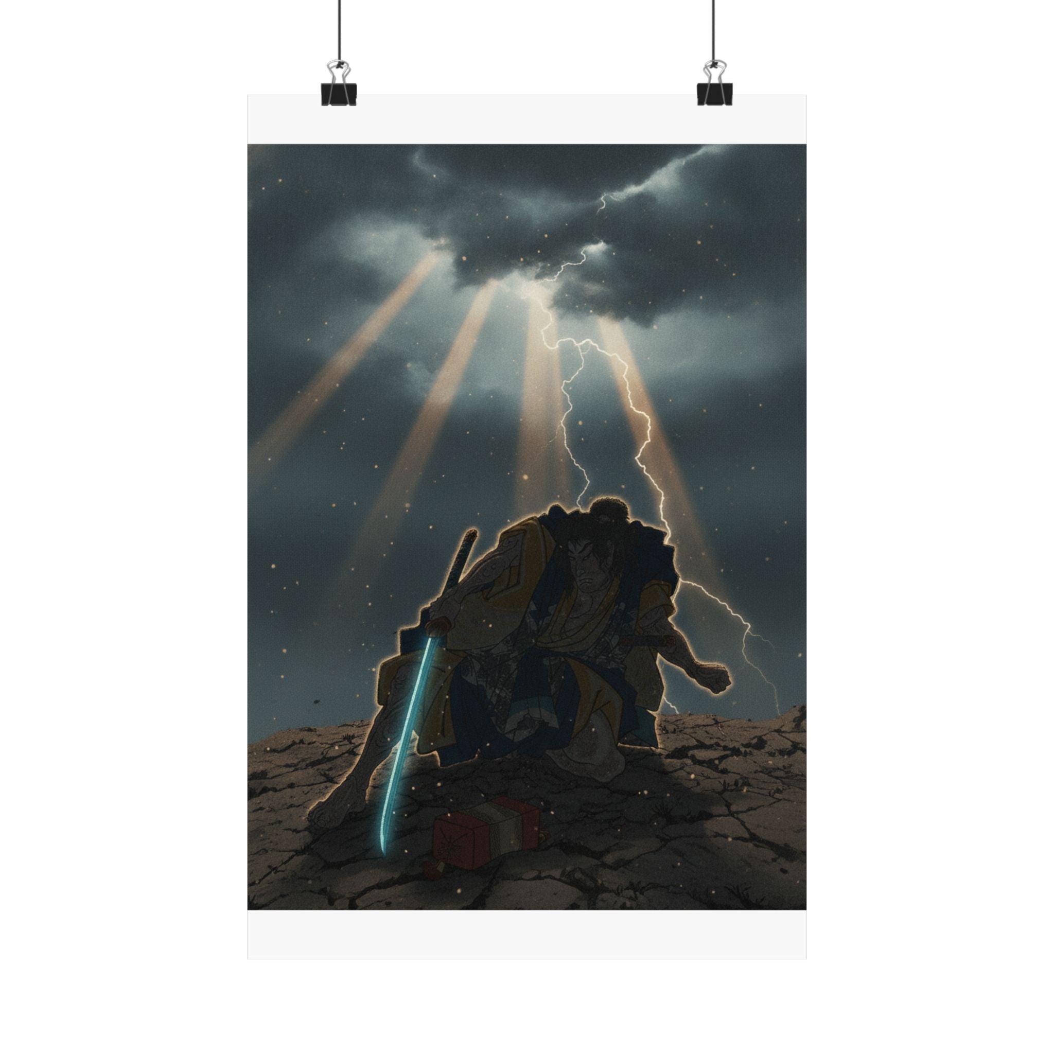 Dramatic Storm — “‘A Molted Cicada Shell’ (Utsusemi): Soga Gorō Tokimune,” From The Series Scenes — Matte Poster