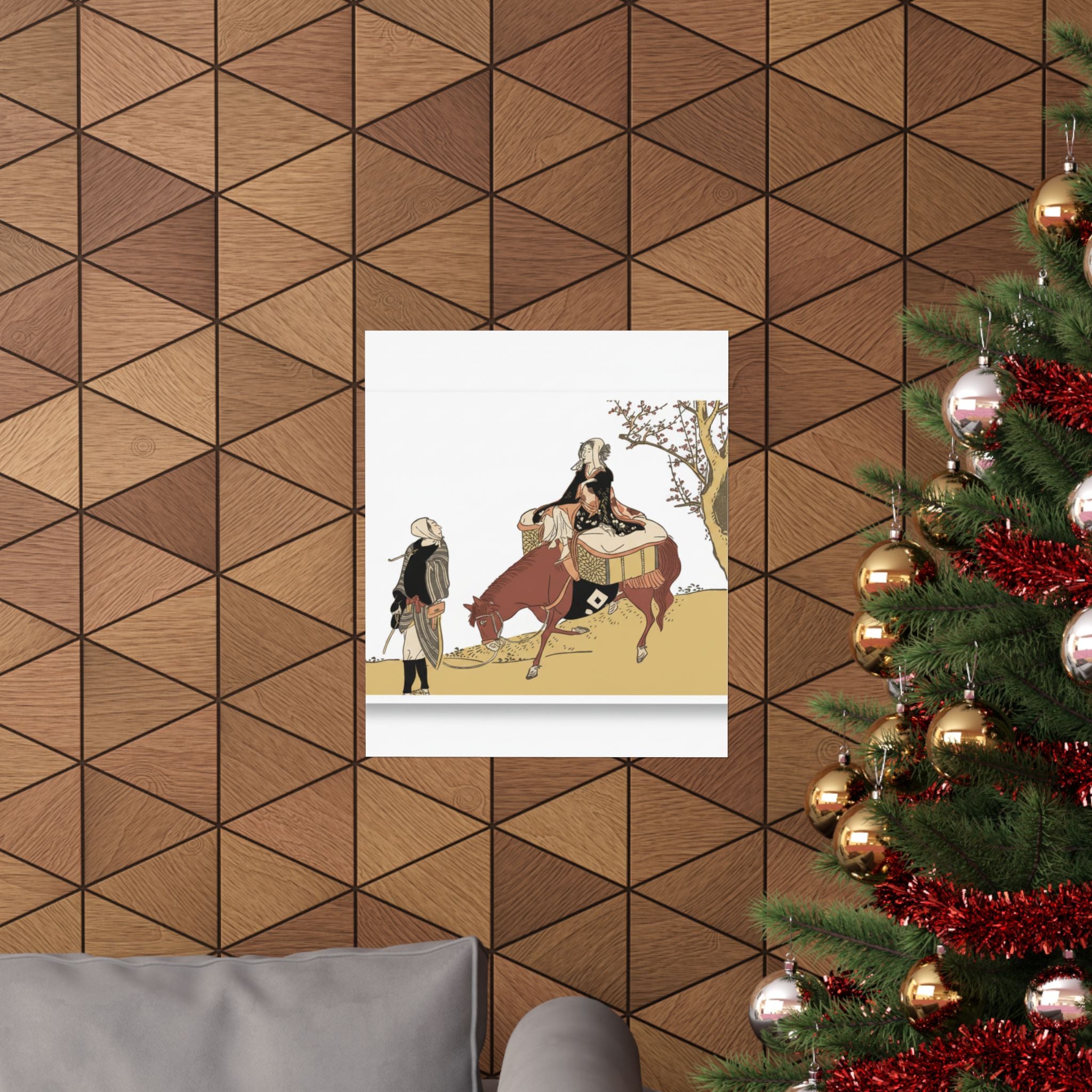 Ecommerce Main — Version Of Legend Of Michizane: Woman Riding Ox Which A Man Is Leading — Matte Poster