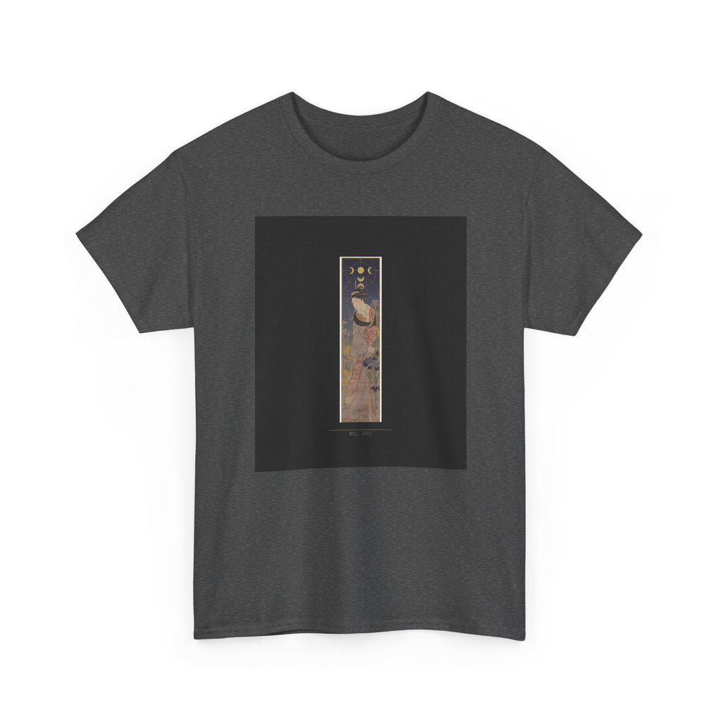Crescent Moon Quail Vertical Ukiyo-e Graphic Tee