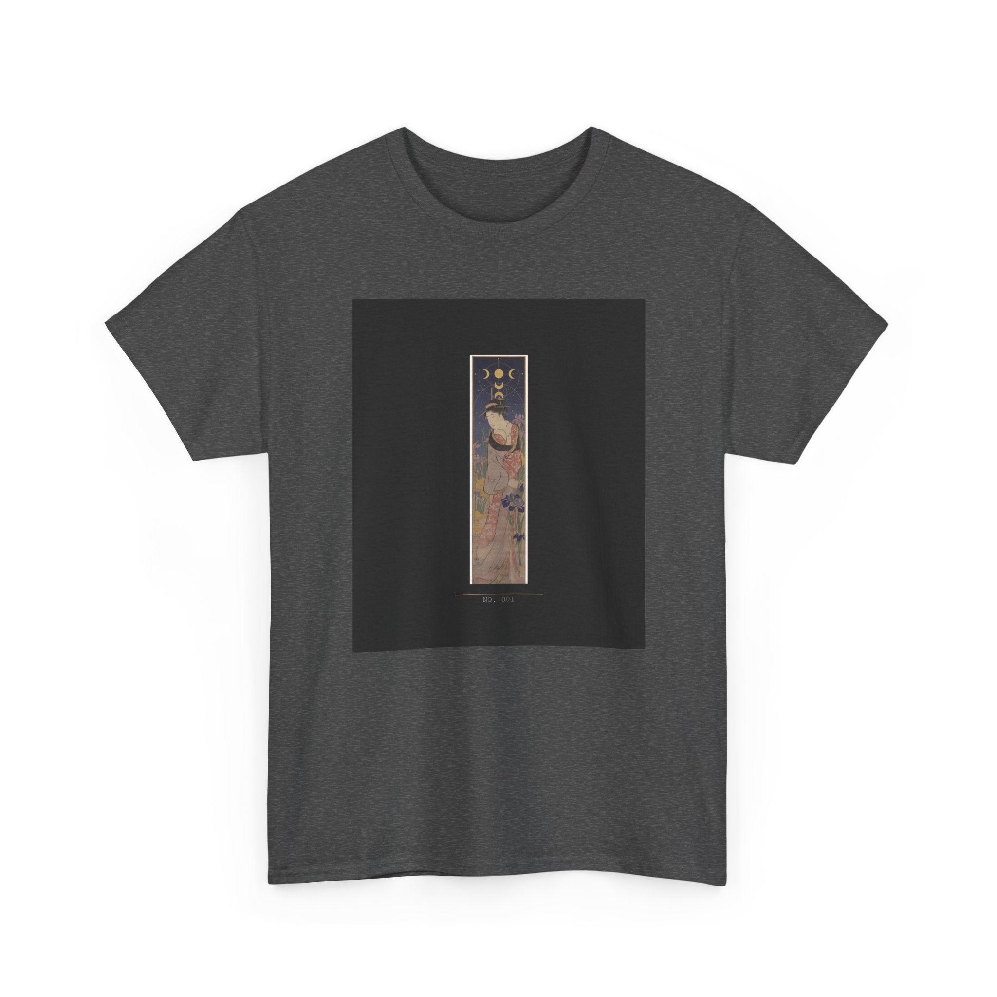 Crescent Moon Quail Vertical Ukiyo-e Graphic Tee