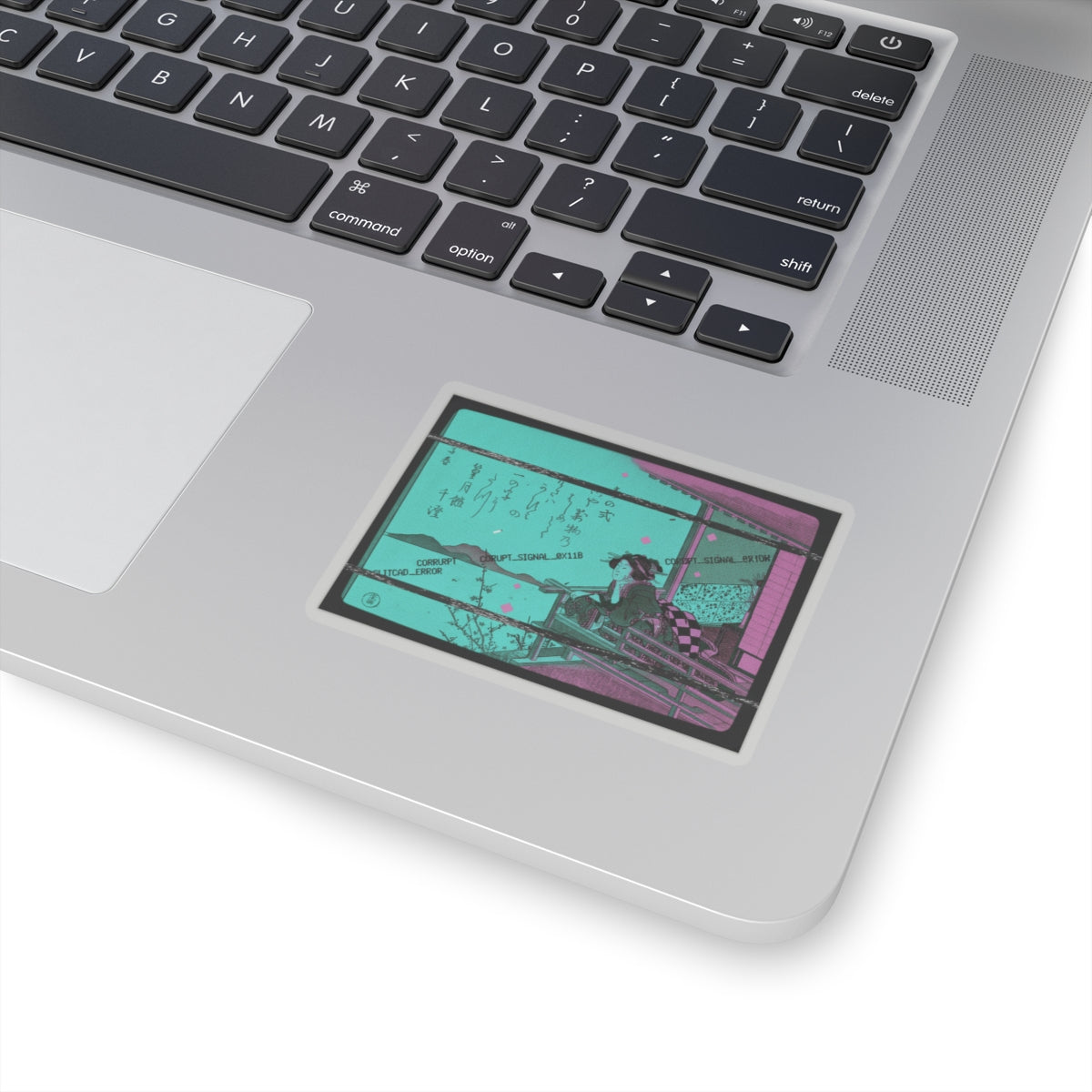 Glitch Culture — Courtesan Leaning On The Railing Of A Veranda — Kiss-Cut Sticker