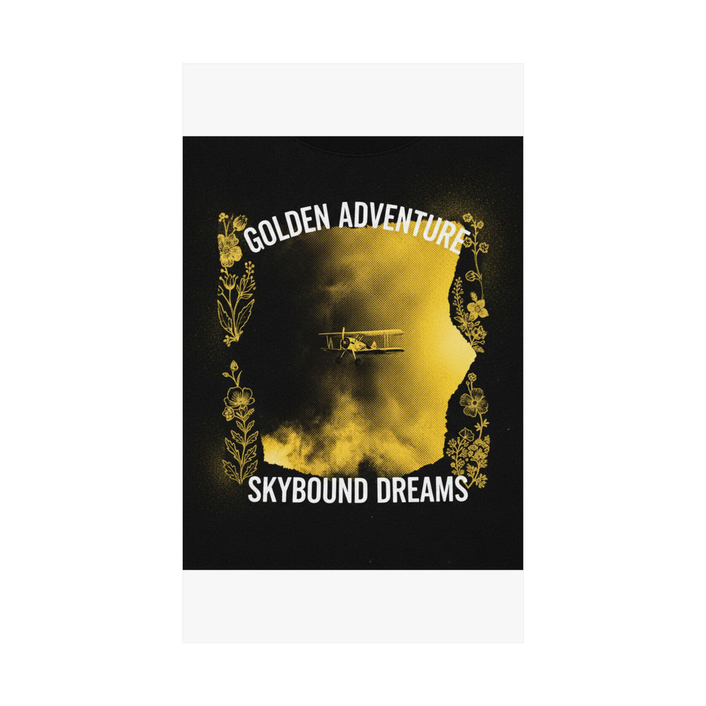 Golden Adventure Skybound Dreams Biplane Art Poster
