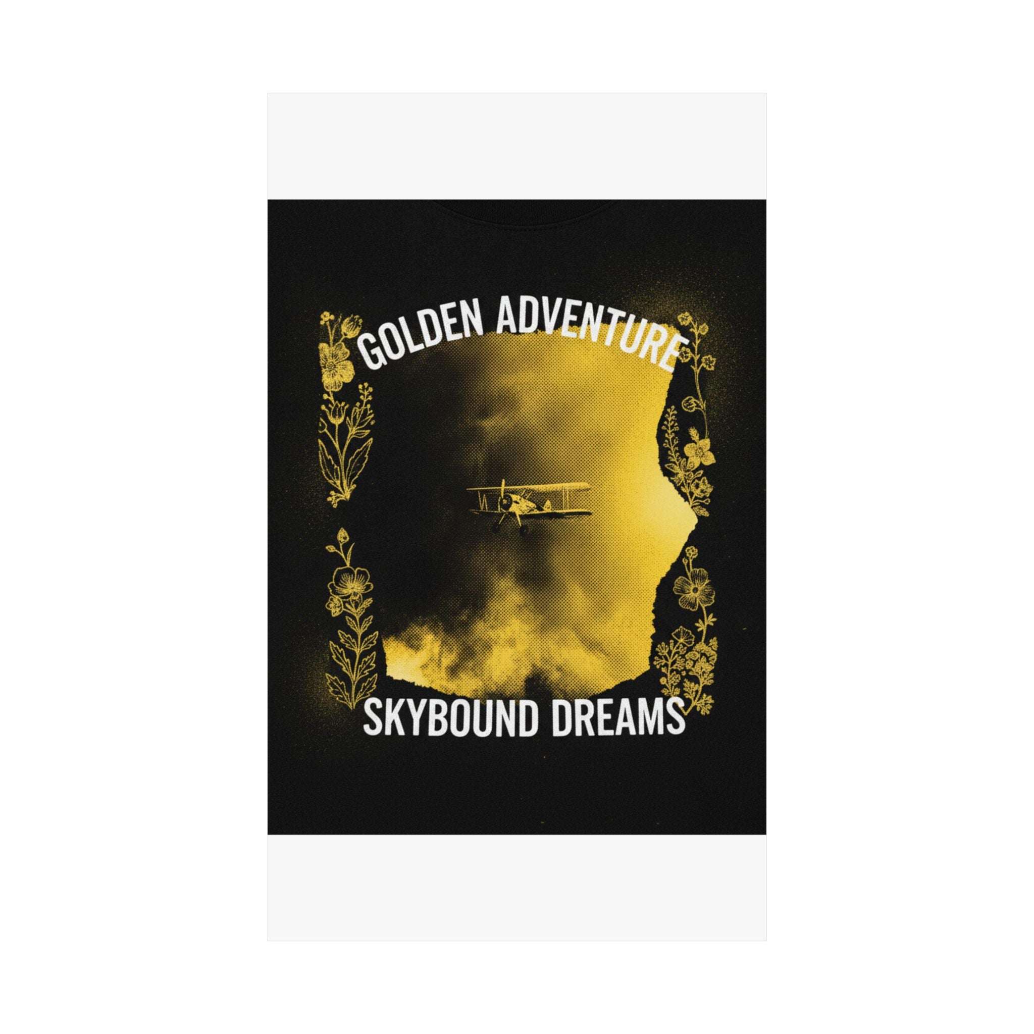 Golden Adventure Skybound Dreams Biplane Art Poster