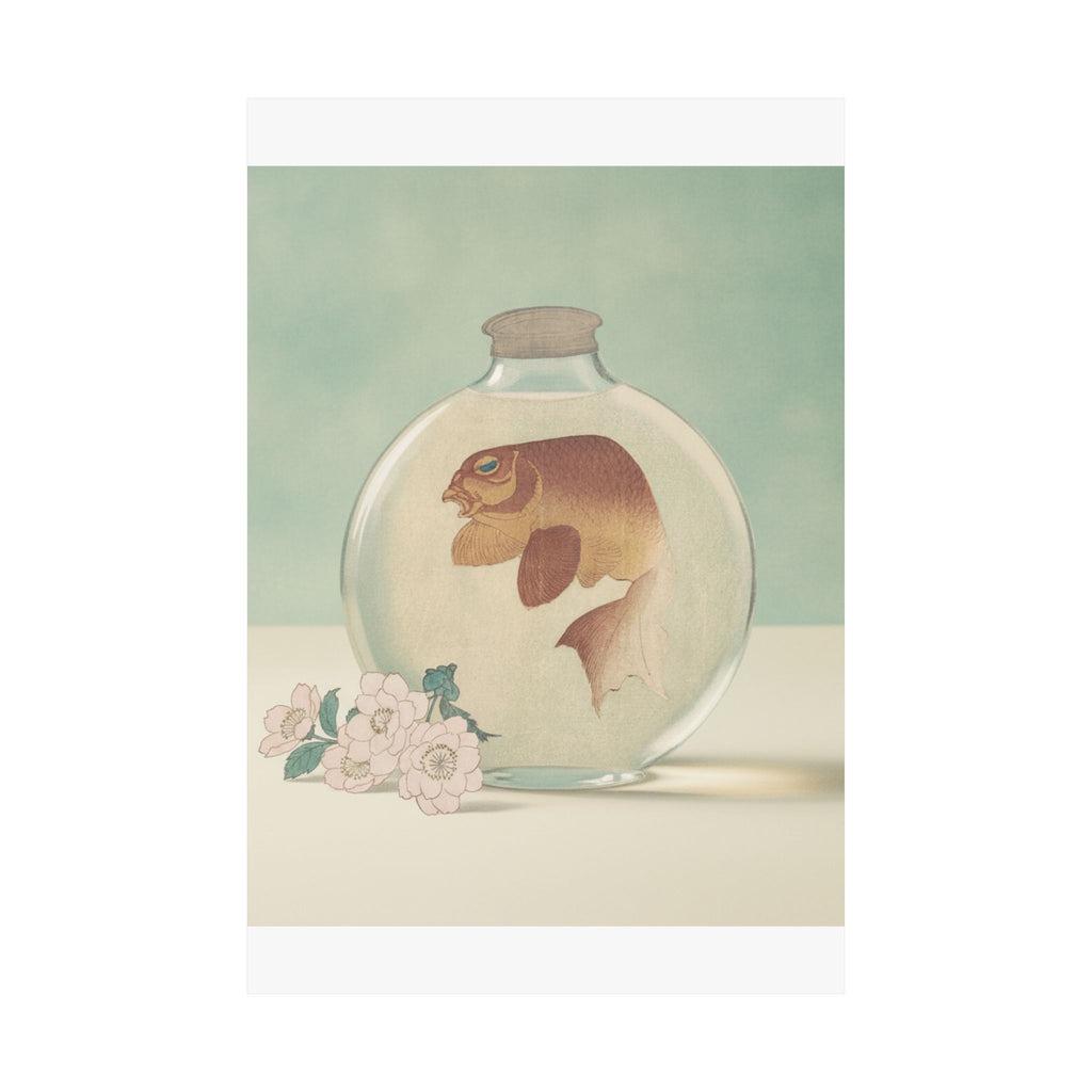 Product Marketing — Gold-Fish In A Glass Bottle — Matte Poster