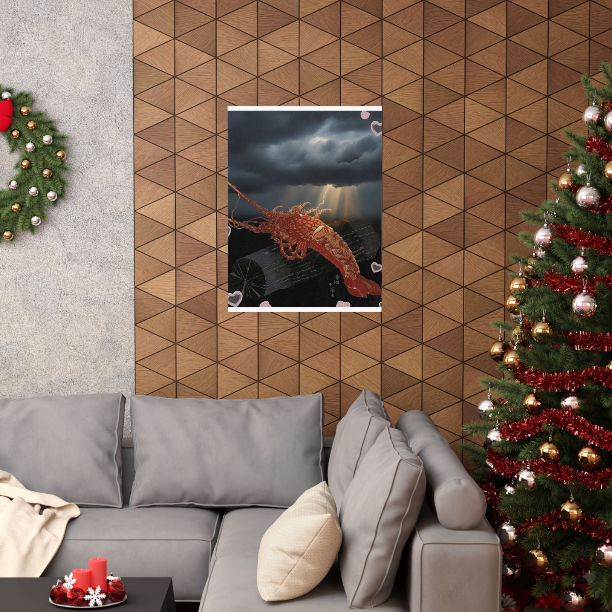 Dramatic Storm — Lobster On A Piece Of Charcoal — Matte Poster