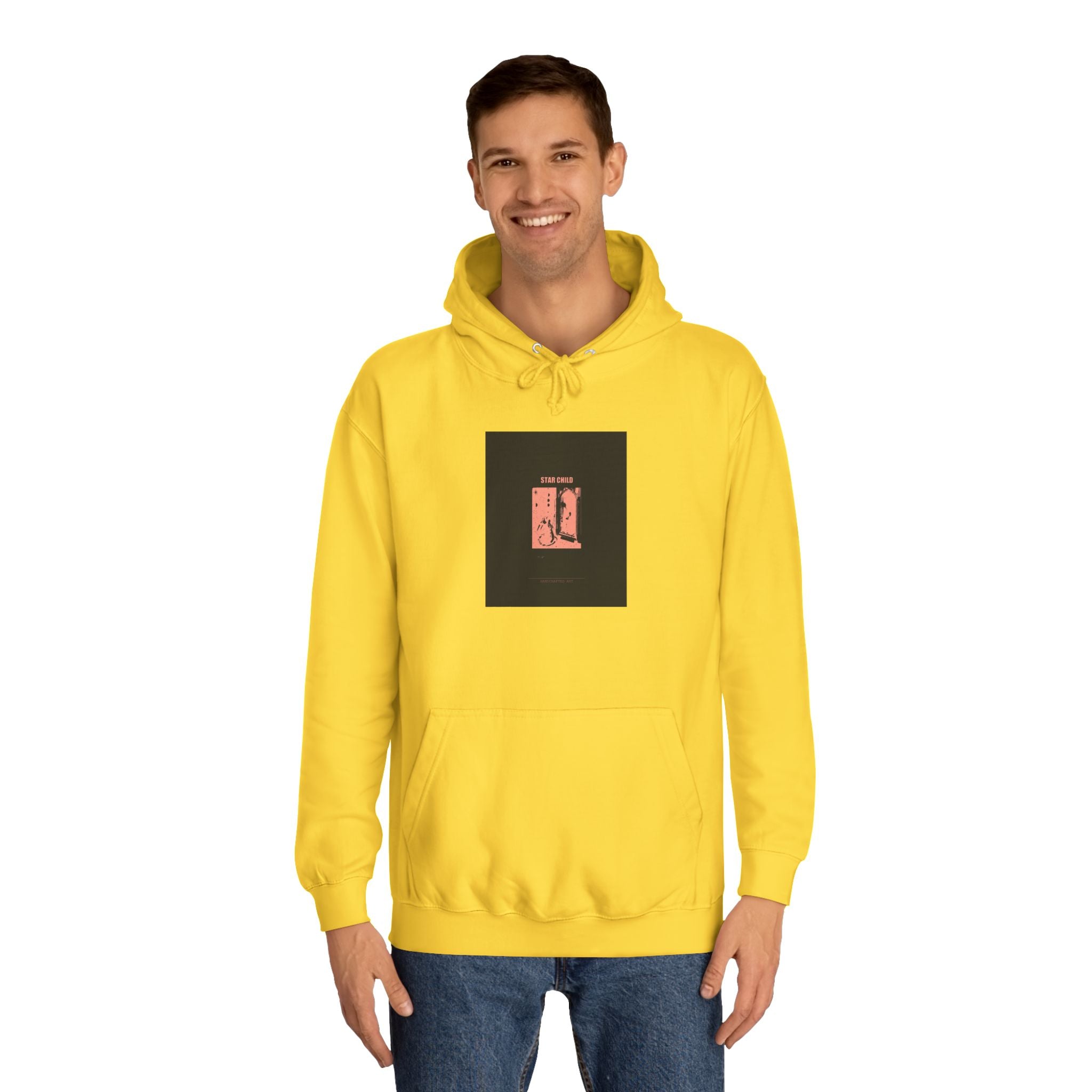 STAR CHILD Coral Duotone Poster Print Pullover Hoodie