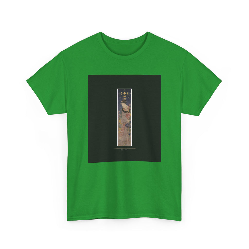 Crescent Moon Quail Vertical Ukiyo-e Graphic Tee