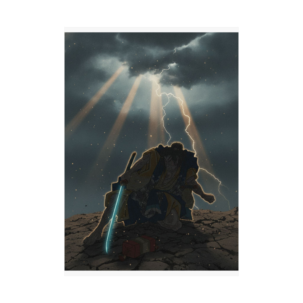 Dramatic Storm — “‘A Molted Cicada Shell’ (Utsusemi): Soga Gorō Tokimune,” From The Series Scenes — Matte Poster
