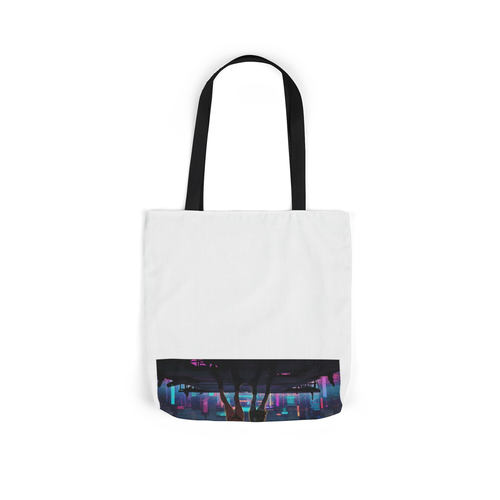 Anime Girls Under Lightning Storm Canvas Tote Bag