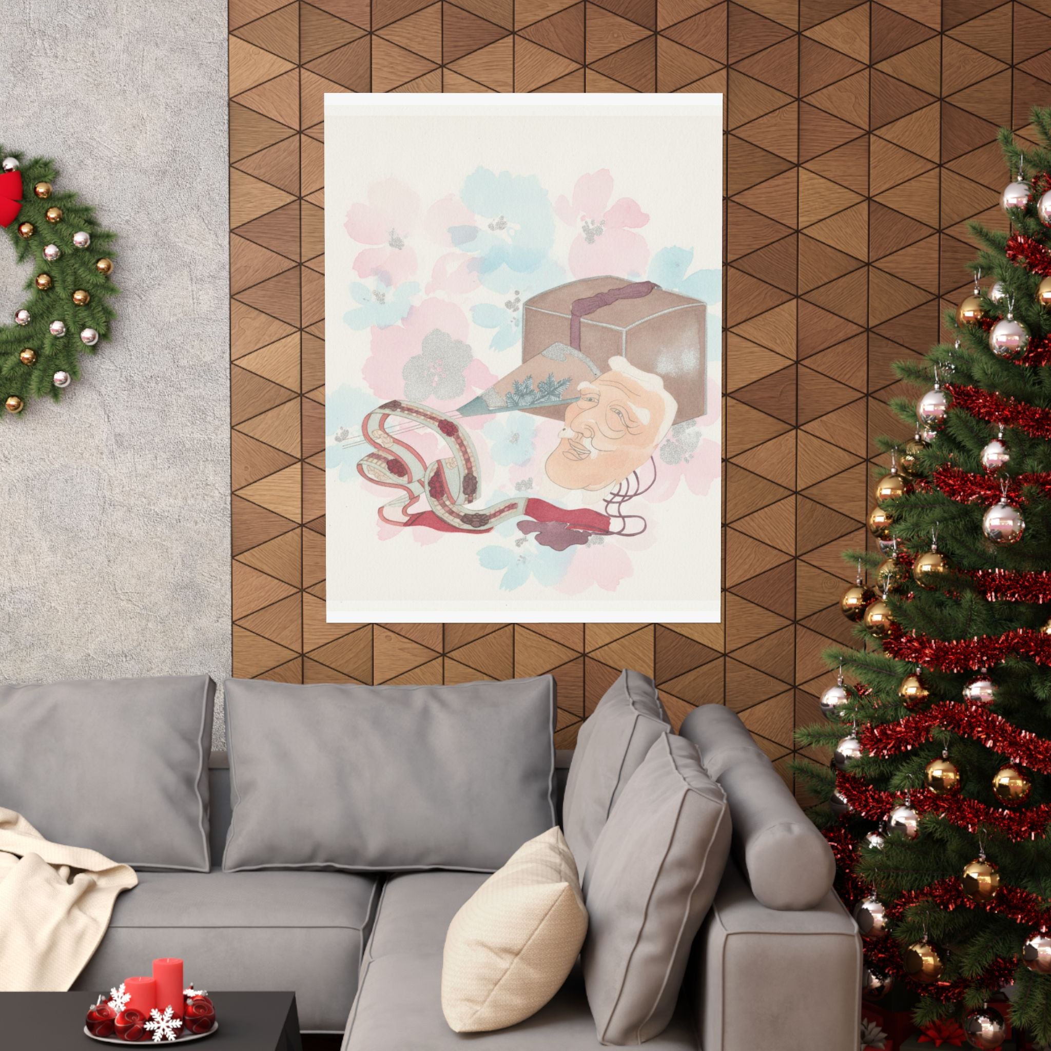 Watercolor — Mask And Other Objects For The Noh Dance — Matte Poster