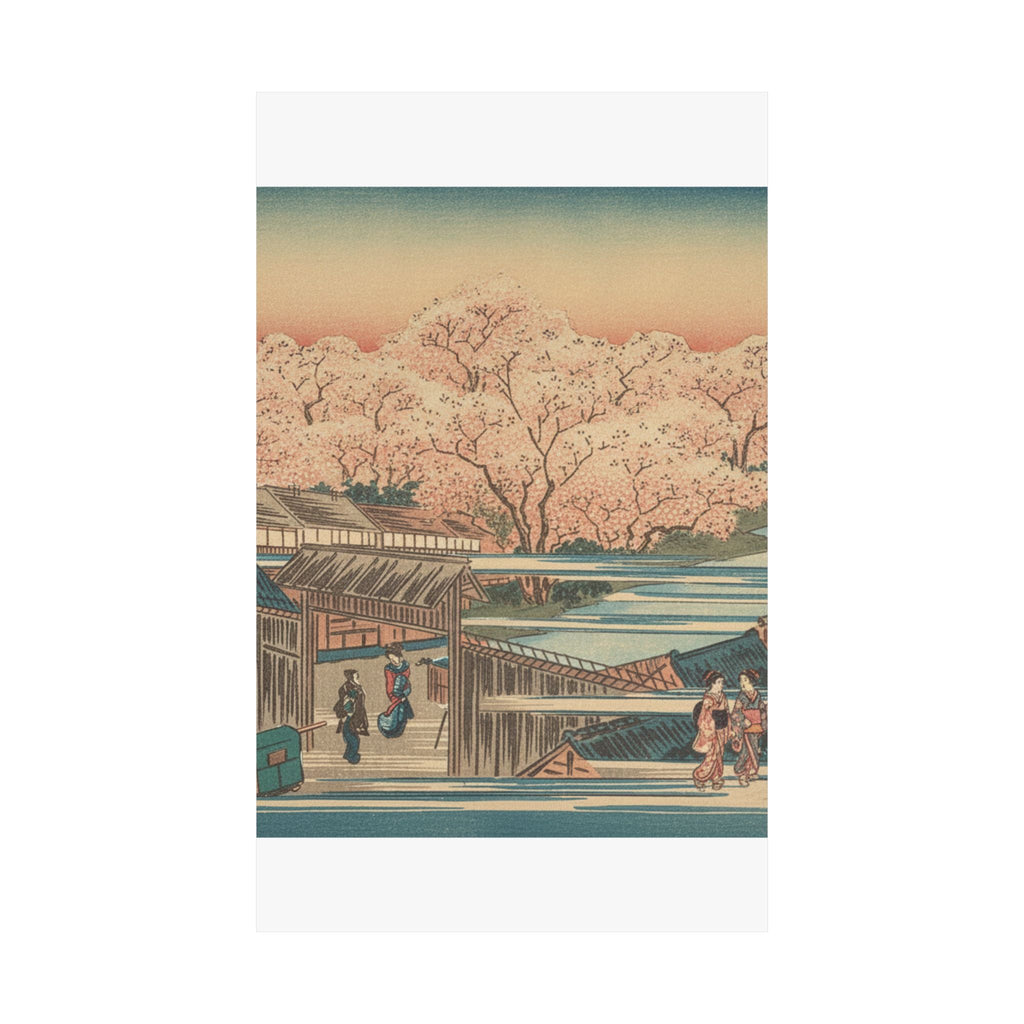 Scenic Nature — Morning Cherries At Yoshiwara — Matte Poster