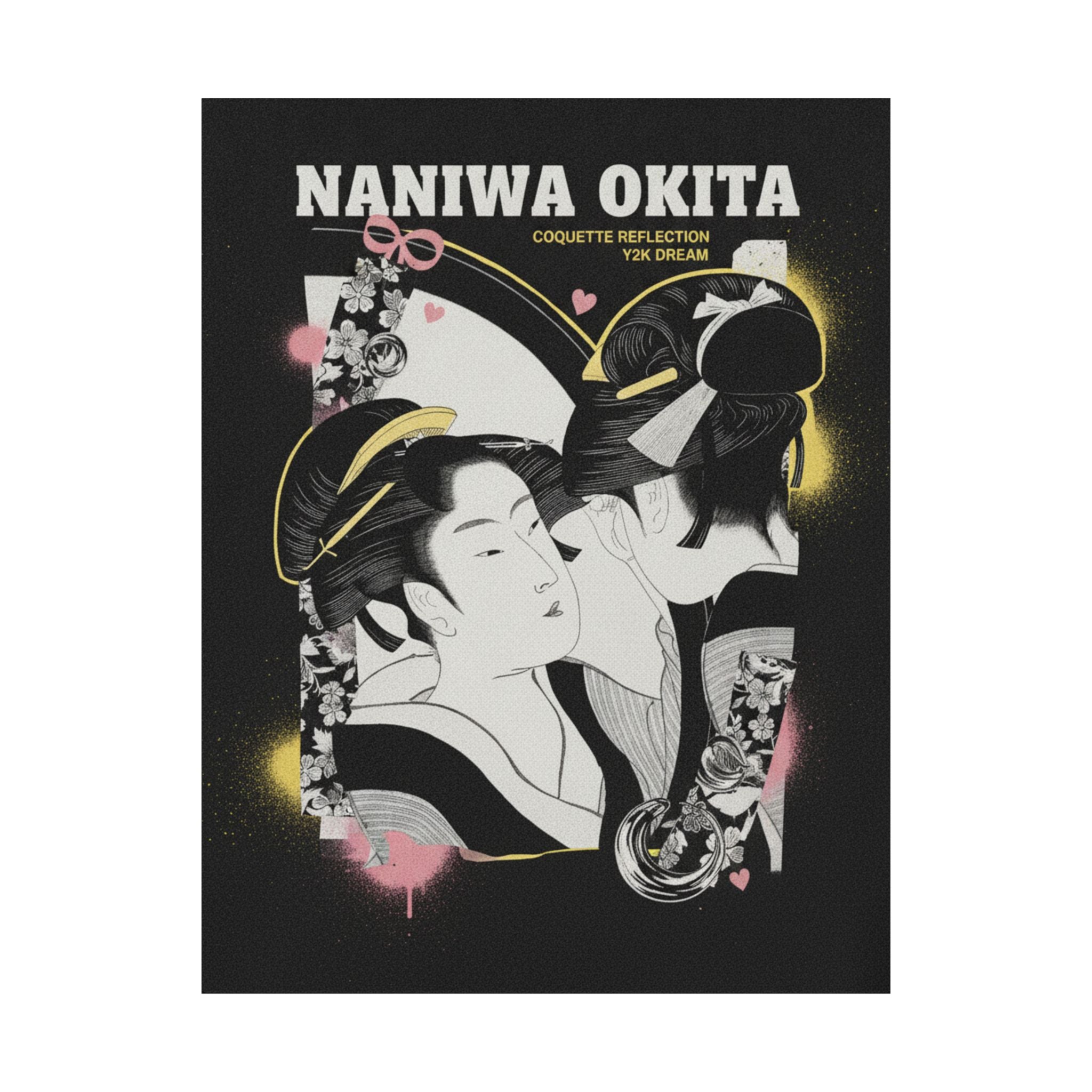 Streetwear Collage — Naniwa Okita Admiring Herself In A Mirror — Matte Poster