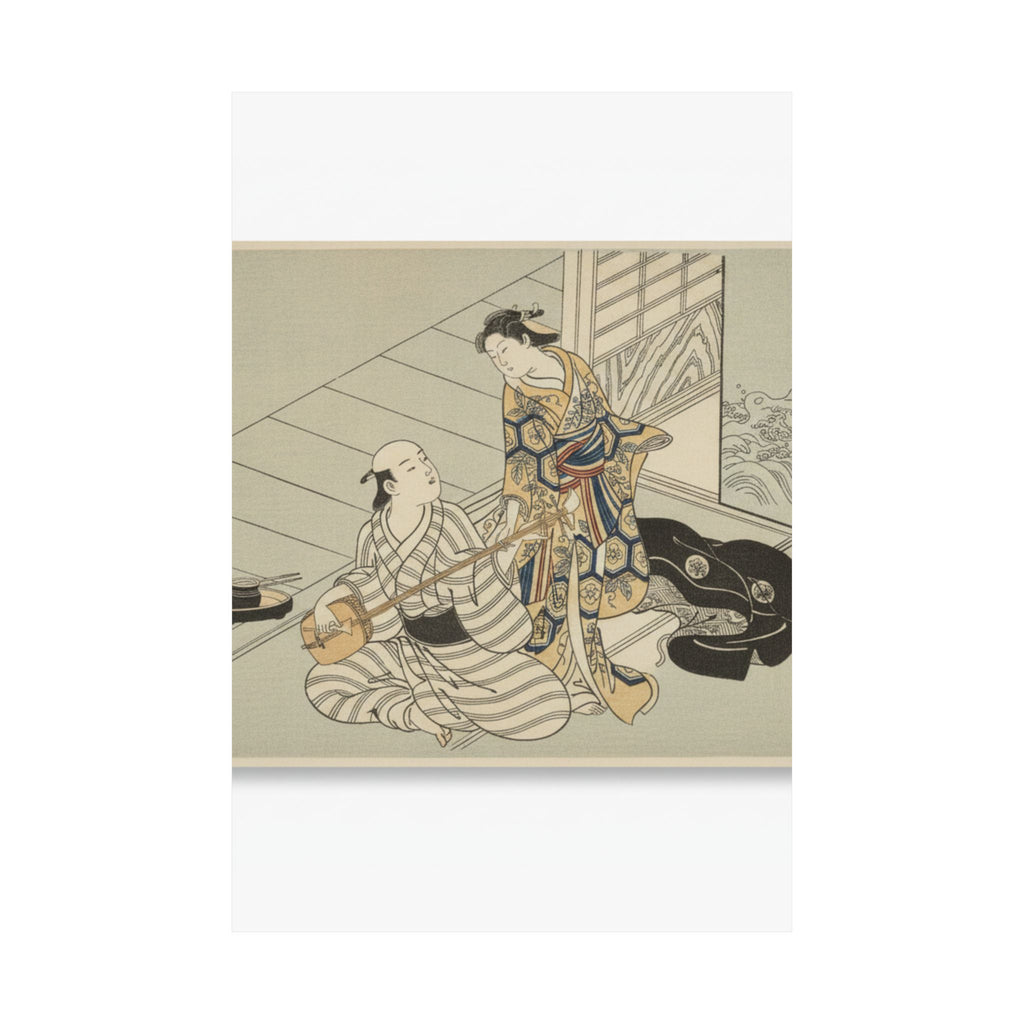 Ecommerce Main — Lady Interrupting Her Lover, Who Is Playing The Shamisen — Matte Poster