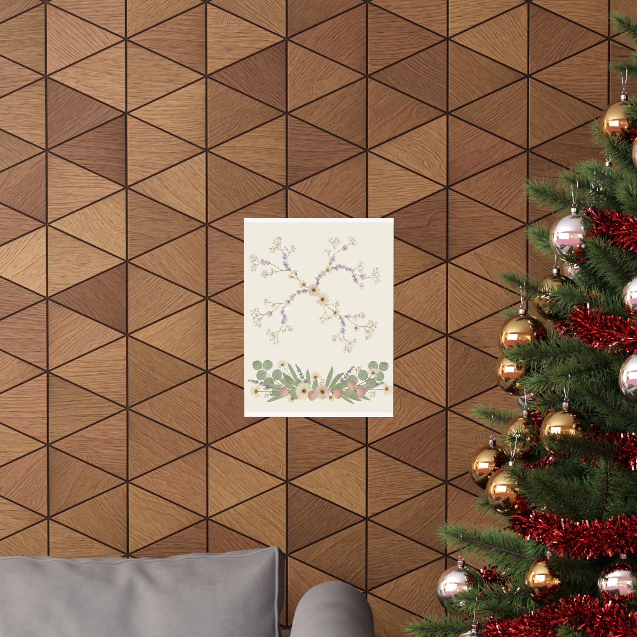 Pressed Lavender & Eucalyptus Garland Matte Poster