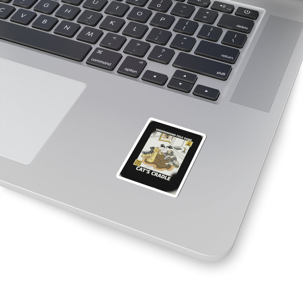 Streetwear Collage — Two Young Women Seated By A Kotatsu Playing Cat'S Cradle — Kiss-Cut Sticker