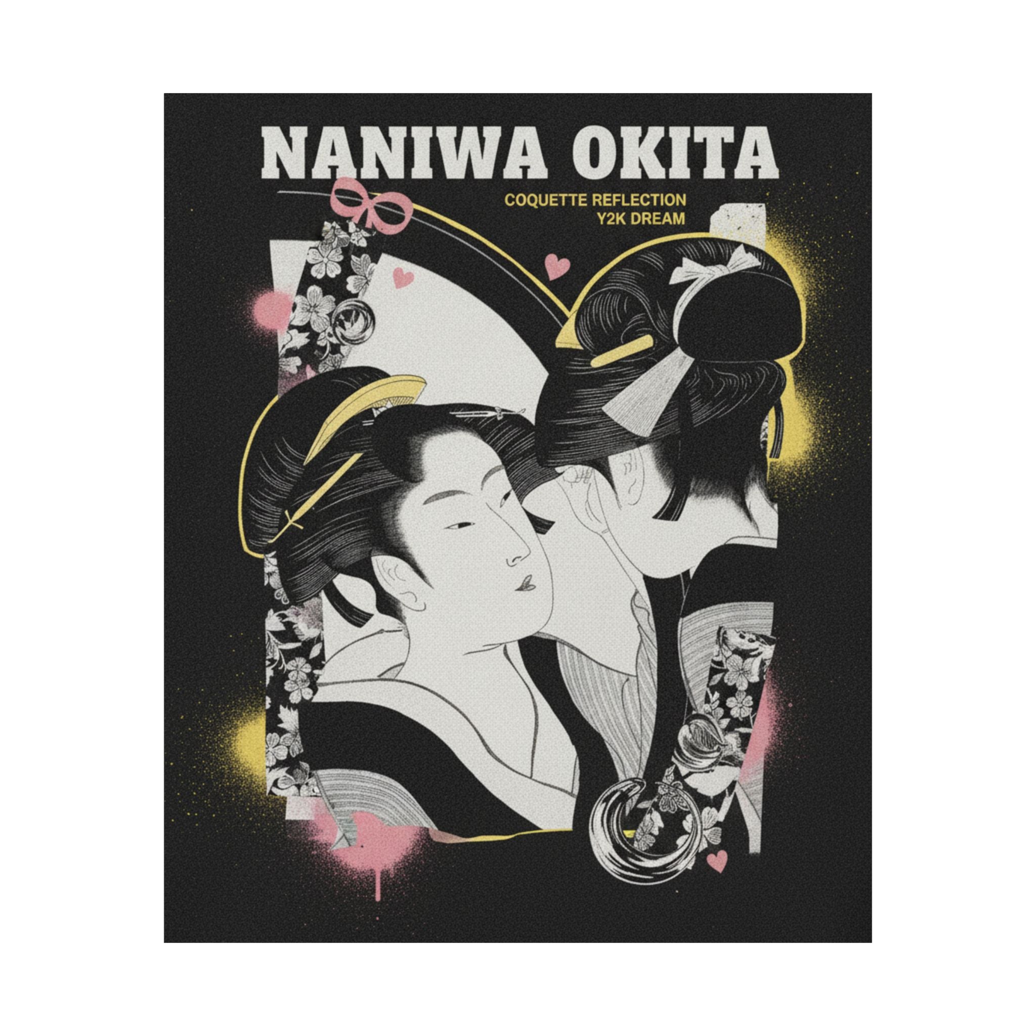 Streetwear Collage — Naniwa Okita Admiring Herself In A Mirror — Matte Poster
