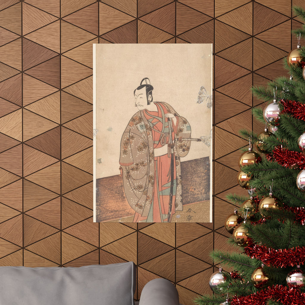 Ecommerce Main — The Actor Ichikawa Danjuro V Standing Inside Of A House And In Front Of An Engaw — Matte Poster
