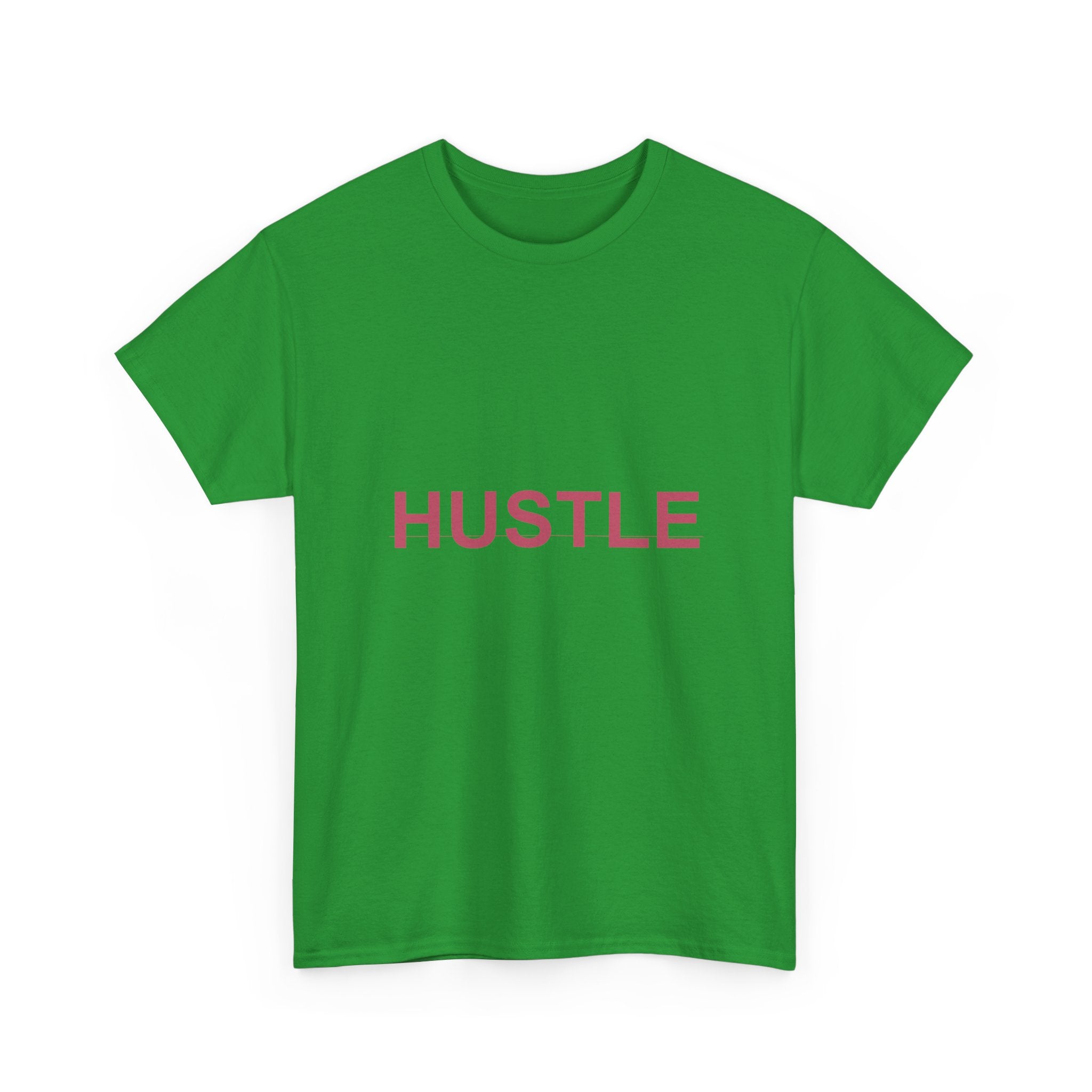 HUSTLE Bold Crimson Minimal Typography Graphic Tee