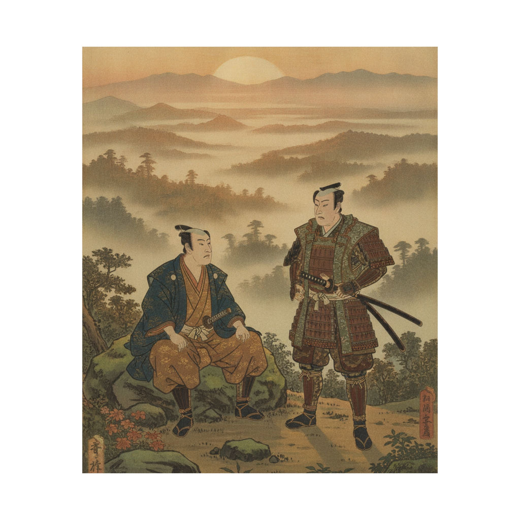 Scenic Nature — A Daimyo Talking To One Of His Retainers — Matte Poster