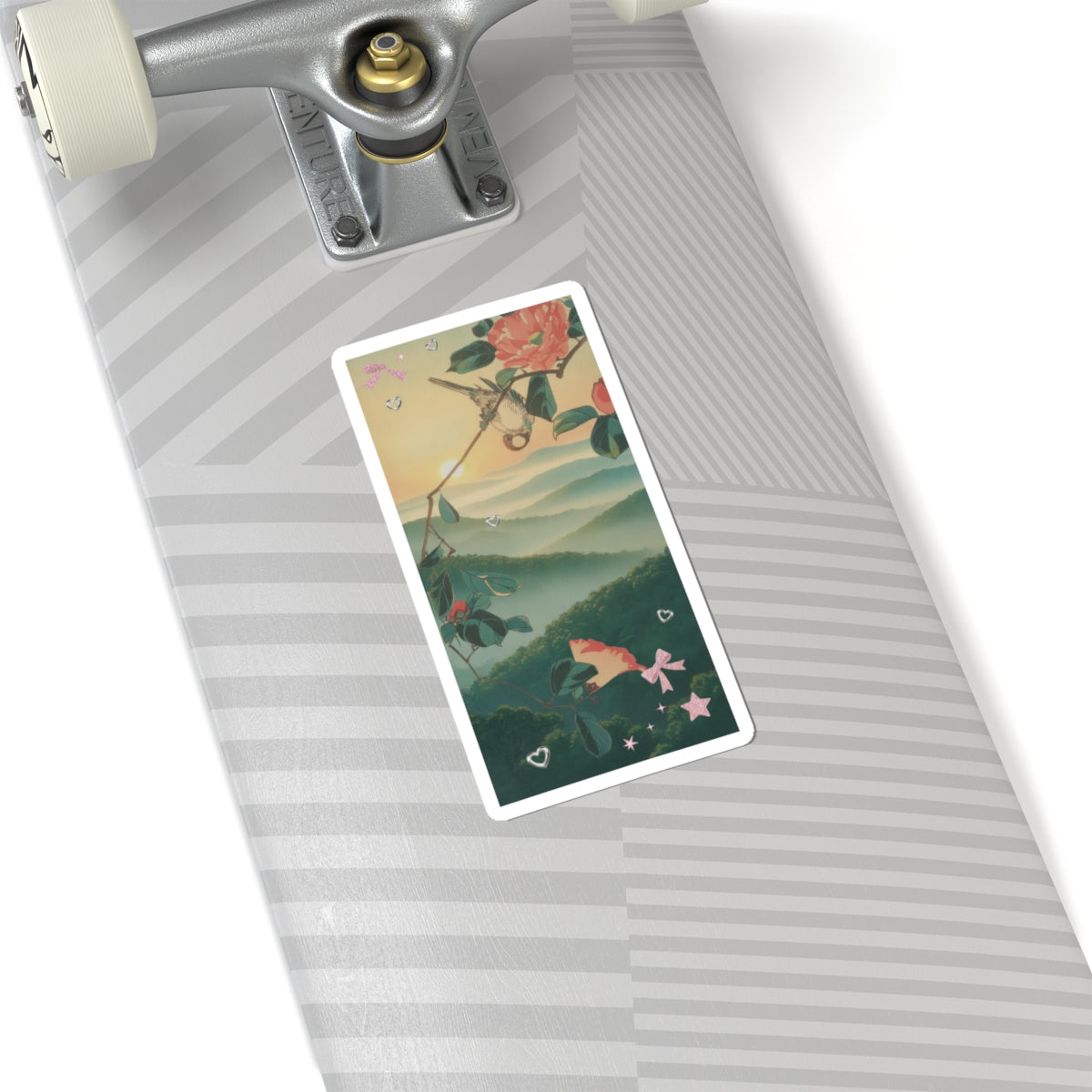 Scenic Nature — Camellia And Bullfinch — Kiss-Cut Sticker