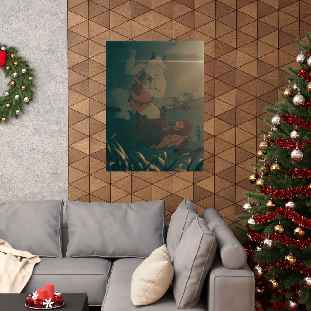 Cinematic — Boy And Monkey Playing — Matte Poster