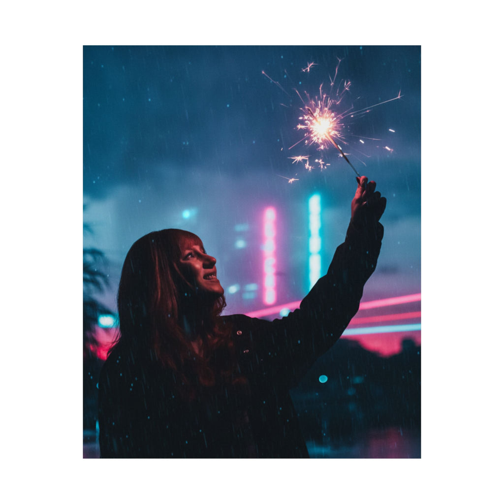 Neon Noir — Person — Matte Poster