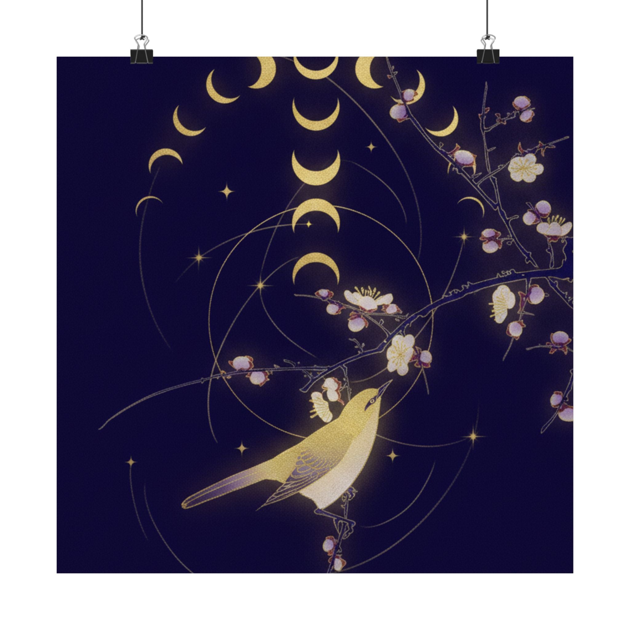 Celestial — New Moon; Nightingale On A Plum Branch — Matte Poster