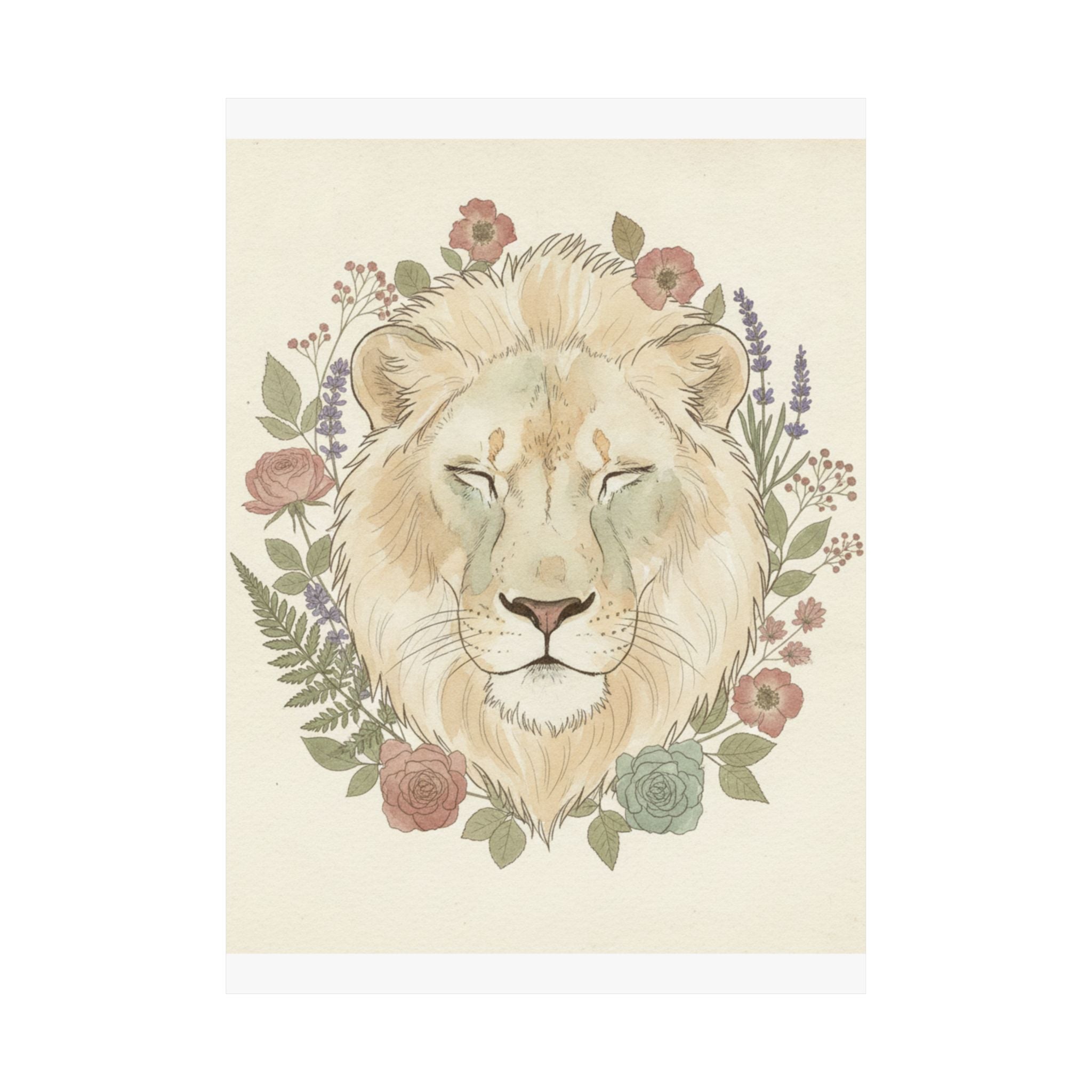 Botanical — Lion — Matte Poster