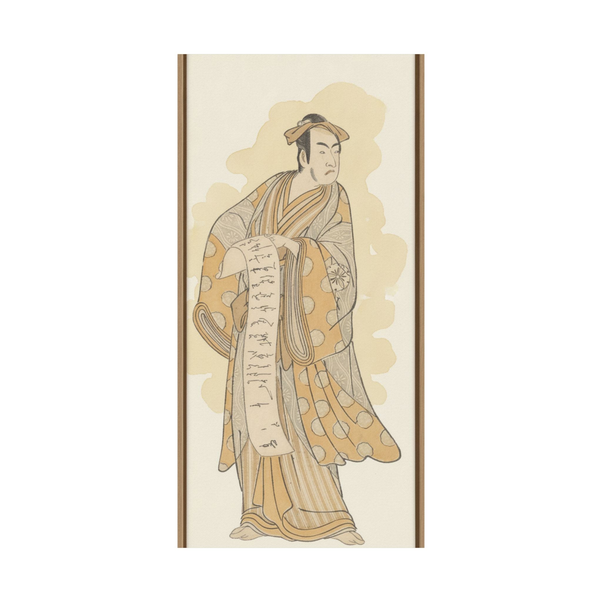 Watercolor — The Actor, Matsumoto Koshiro I 1674–1730 Reading A Letter — Matte Poster