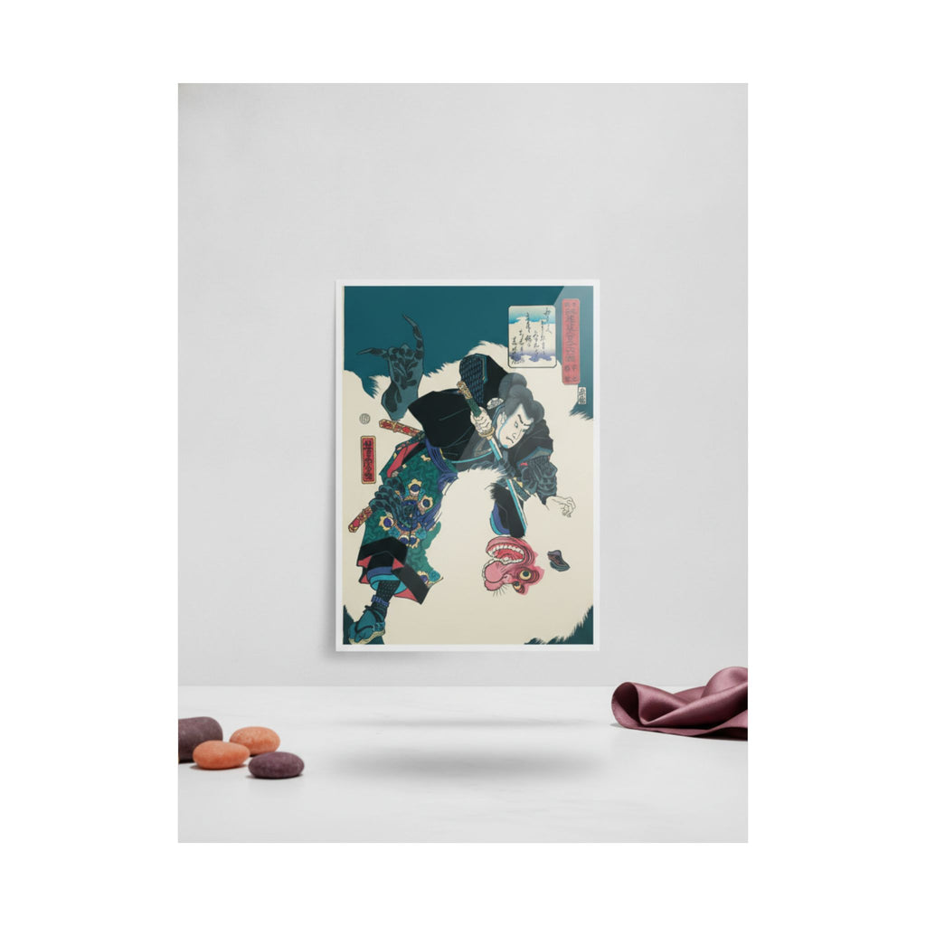 Product Marketing — The Warrior Slaying The Giant White Hihi — Matte Poster
