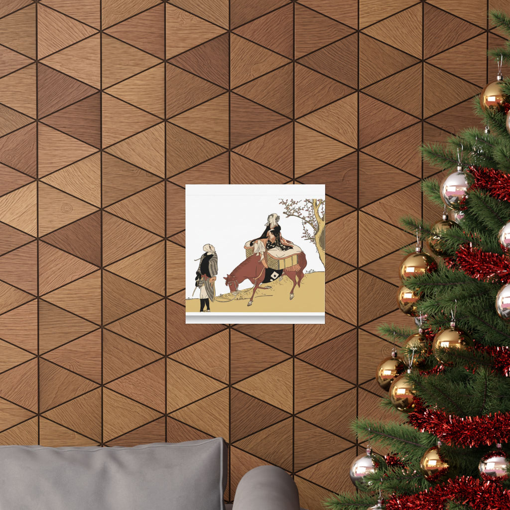 Ecommerce Main — Version Of Legend Of Michizane: Woman Riding Ox Which A Man Is Leading — Matte Poster
