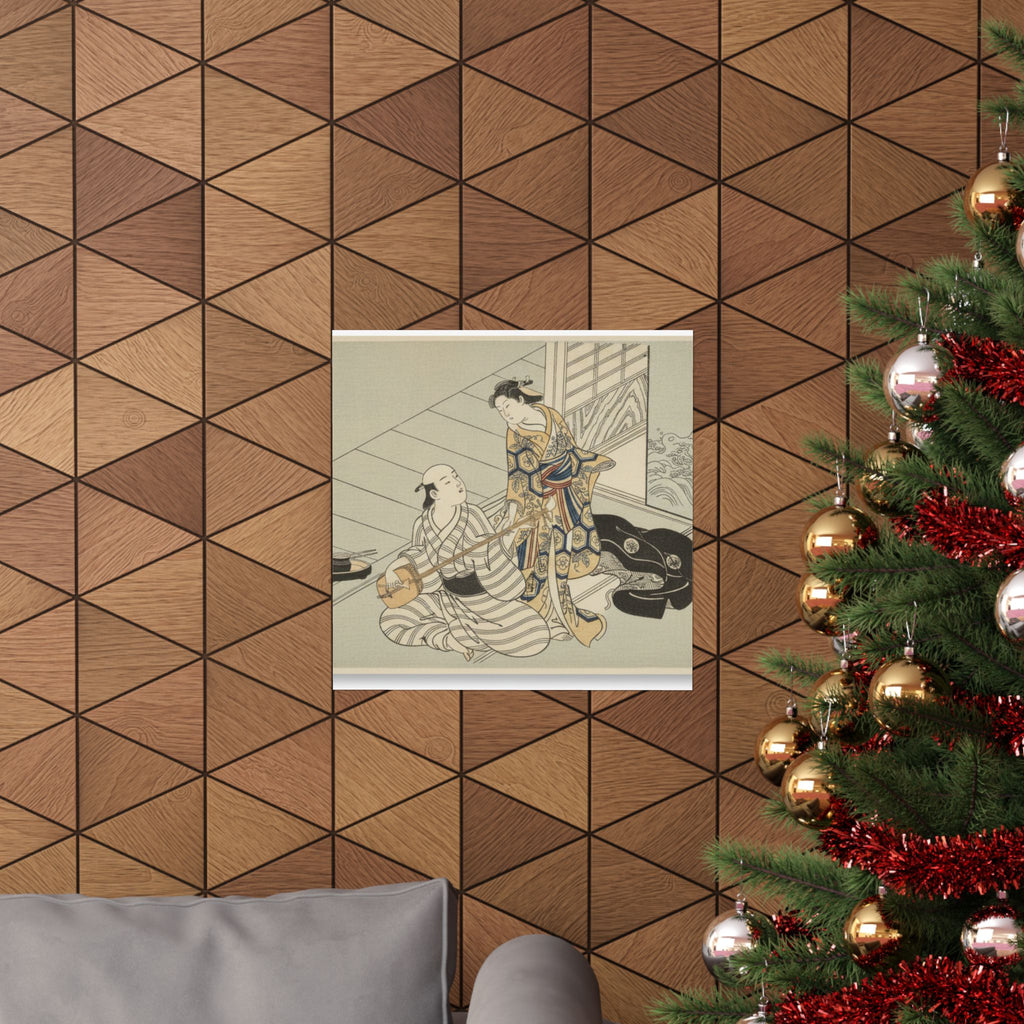 Ecommerce Main — Lady Interrupting Her Lover, Who Is Playing The Shamisen — Matte Poster
