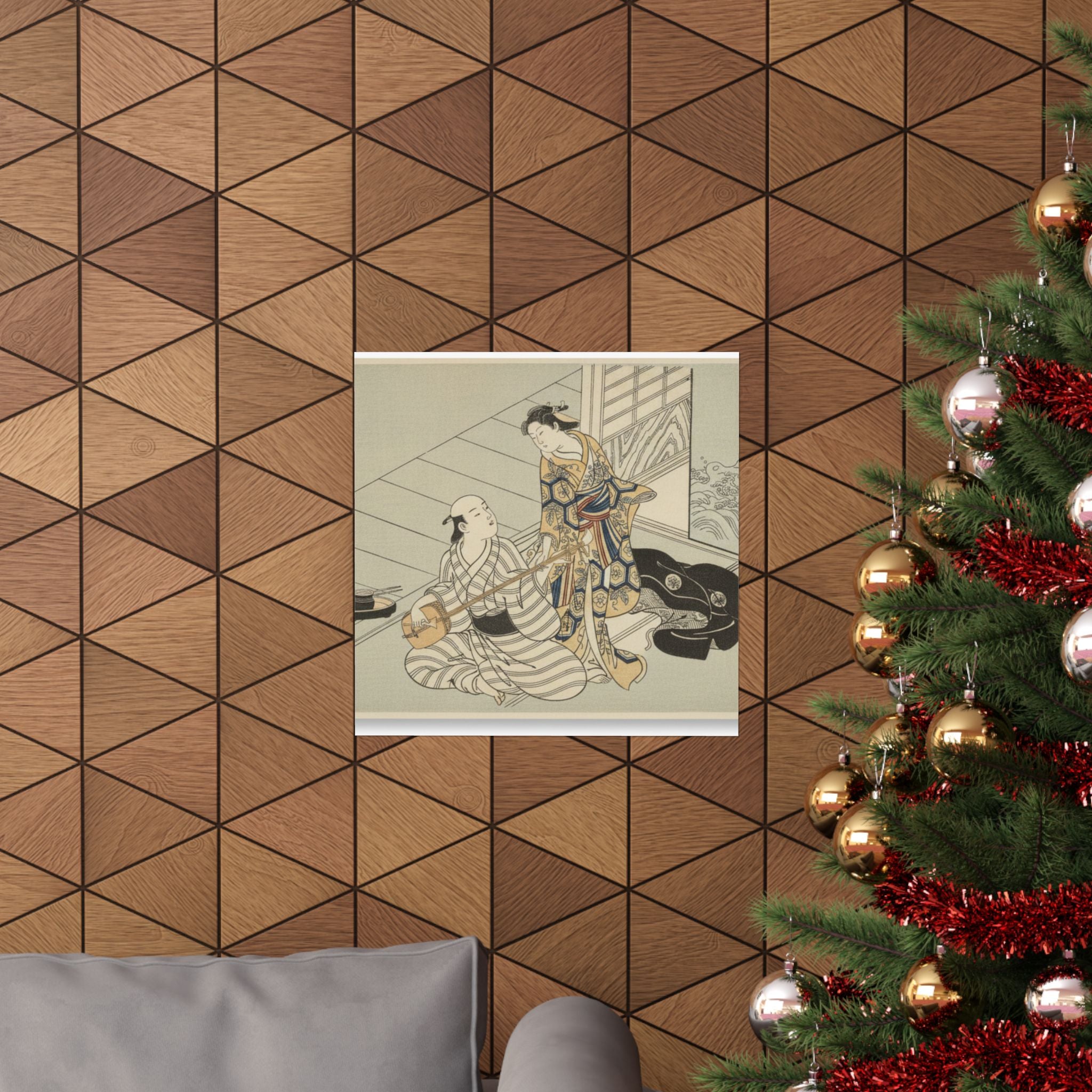 Ecommerce Main — Lady Interrupting Her Lover, Who Is Playing The Shamisen — Matte Poster