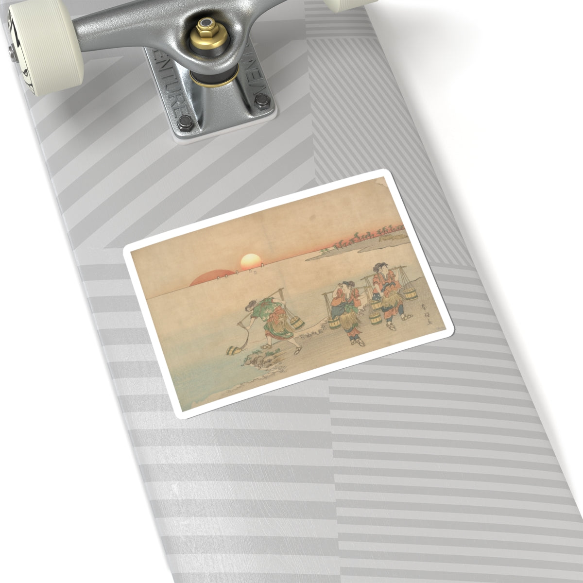 Scenic Nature — Three Water Carriers At The Shore — Kiss-Cut Sticker