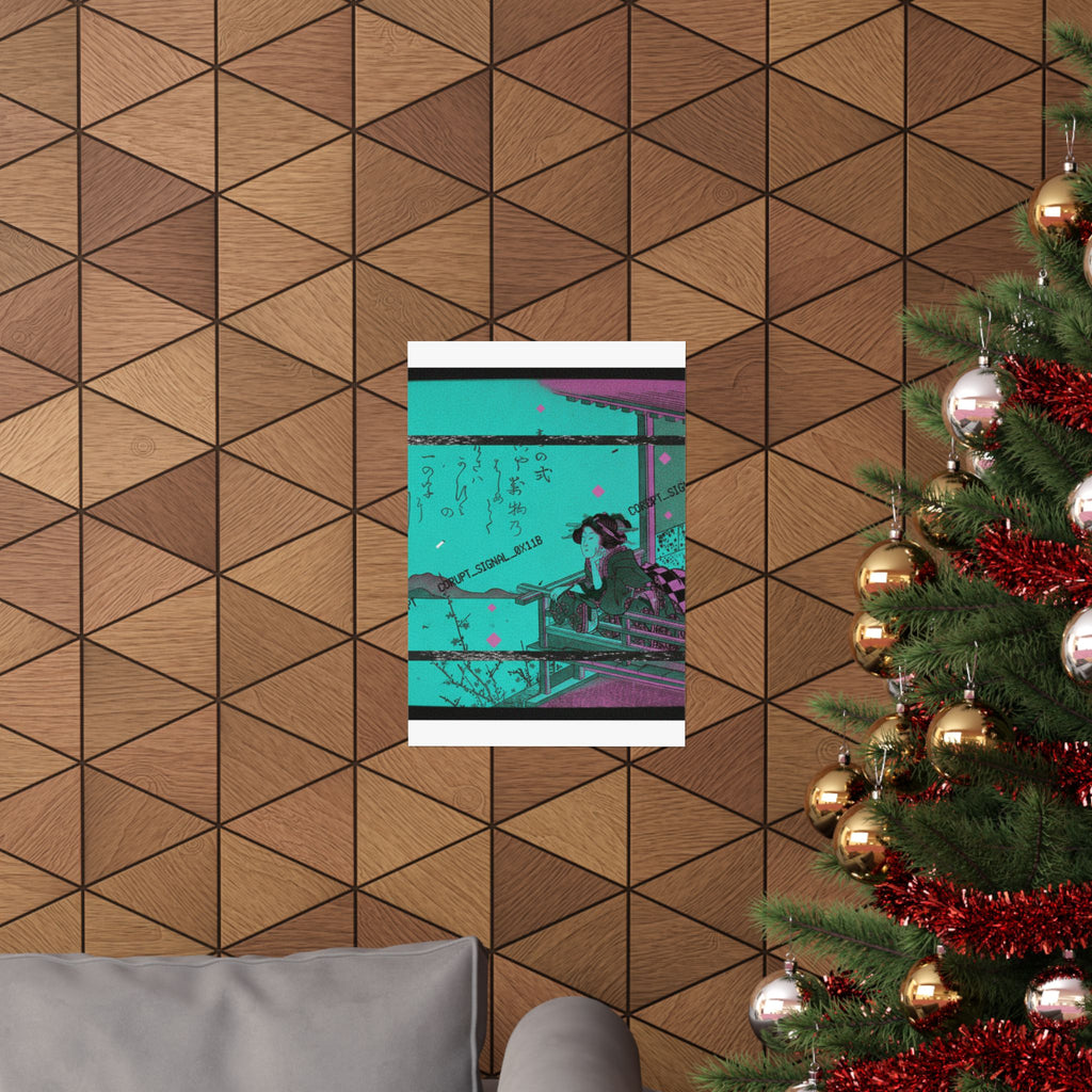 Glitch Culture — Courtesan Leaning On The Railing Of A Veranda — Matte Poster