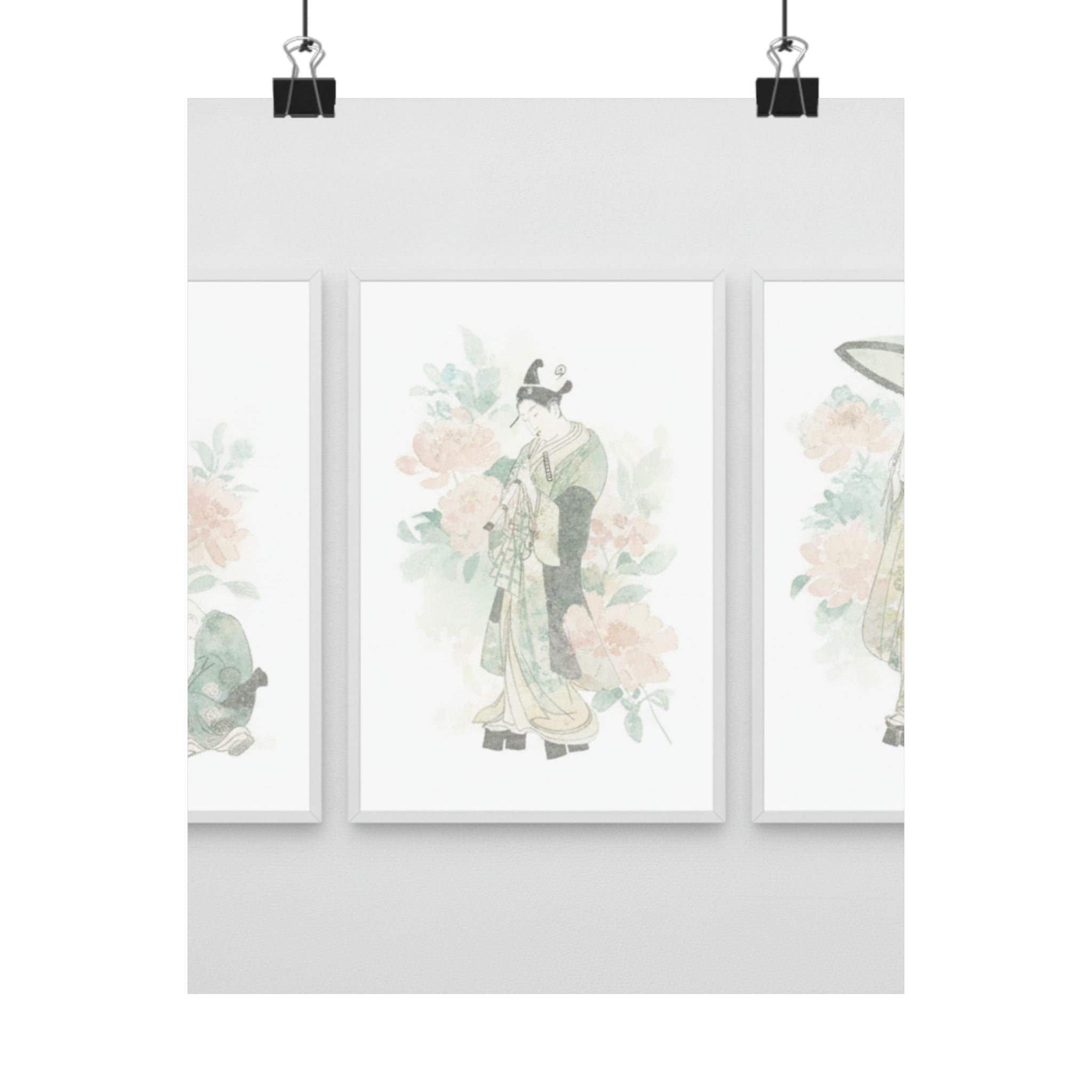 Watercolor — Tripytych Of Young Men — Matte Poster