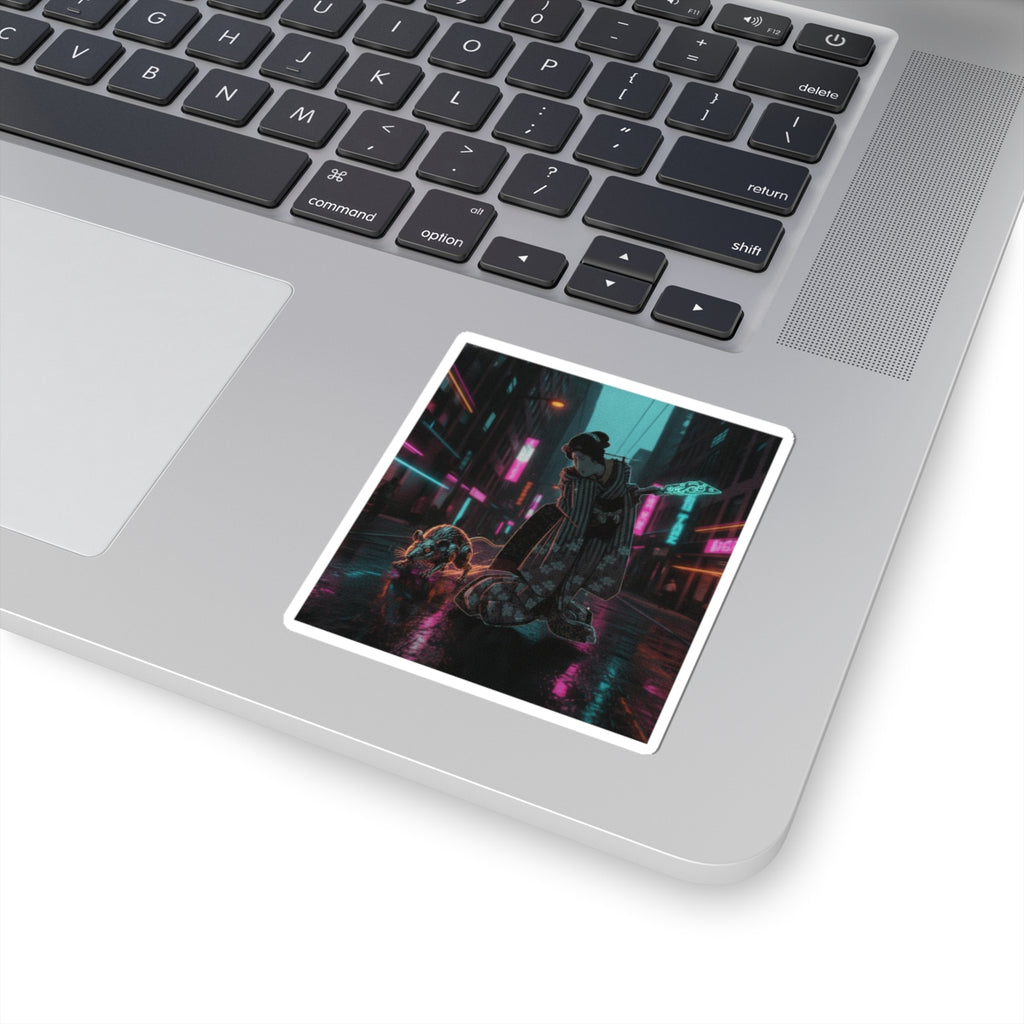Fast Furious — New Year Greeting Card For "Rat" Year — Kiss-Cut Sticker